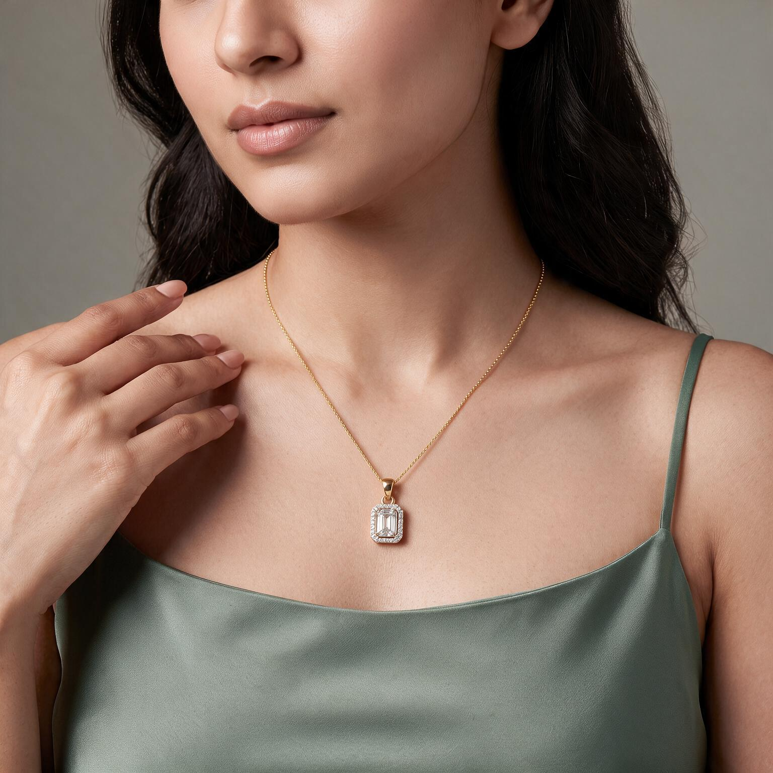 0.5 CT Picasa Emerald Lab Diamond Pendant