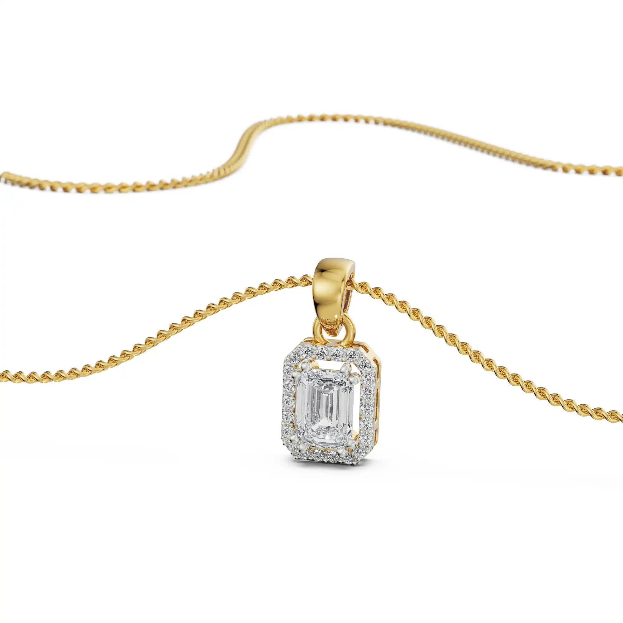 1.5 CT Picasa Emerald Lab Diamond Pendant - Right View