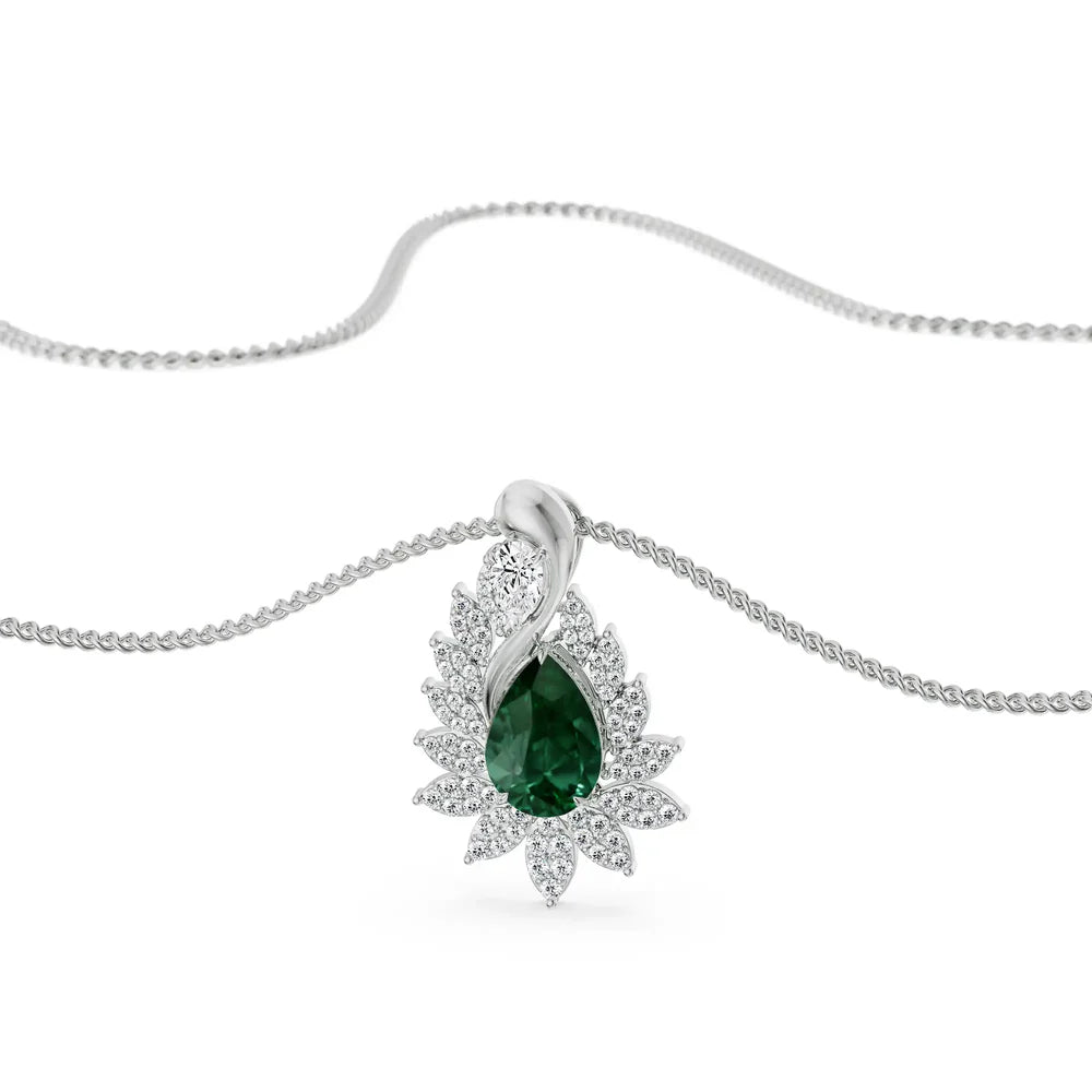 Geneva Emerald Lab Diamond Drop Pendant_in_stock