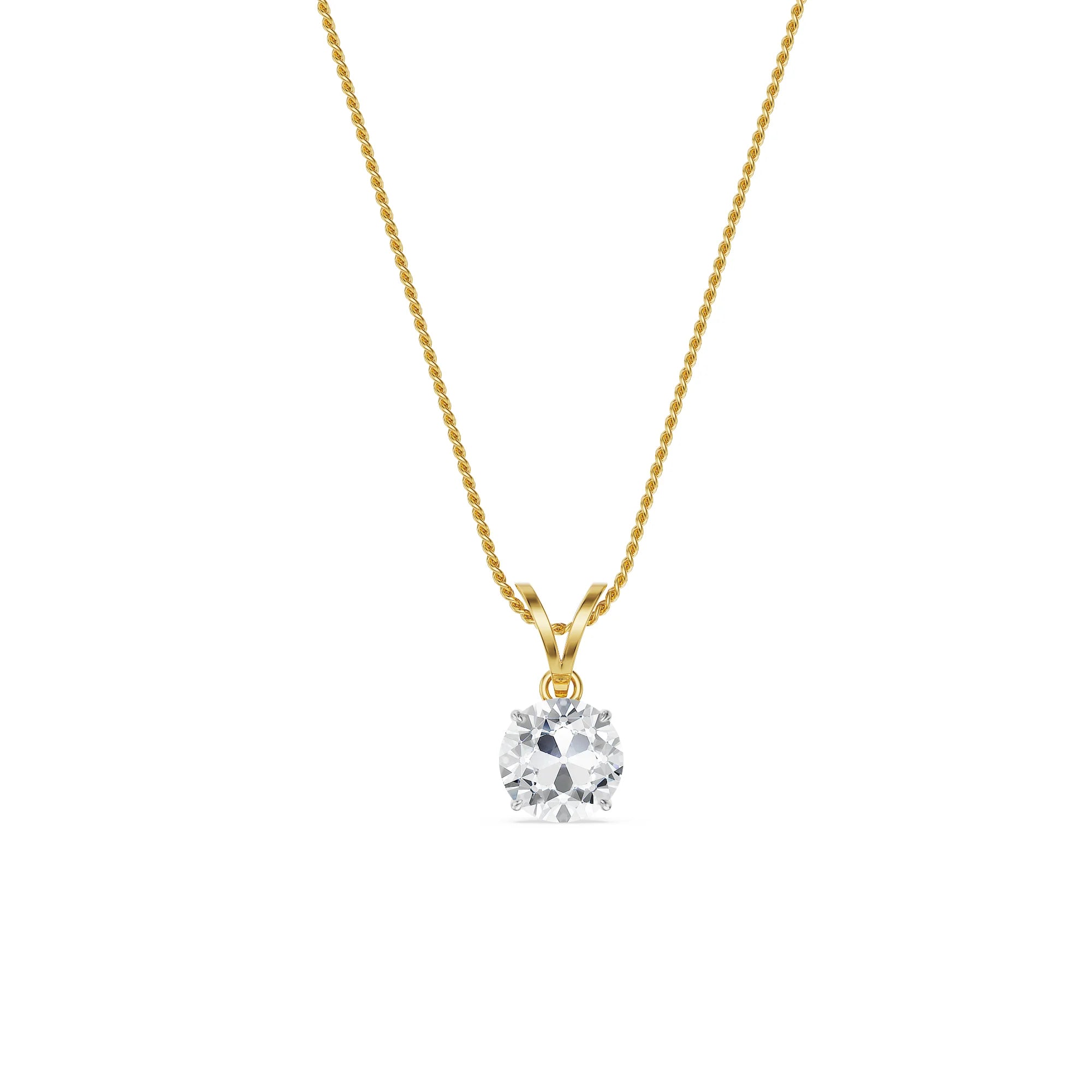 Hidden Halo Lab Grown Diamond Solitaire Pendant - front view in 9KT