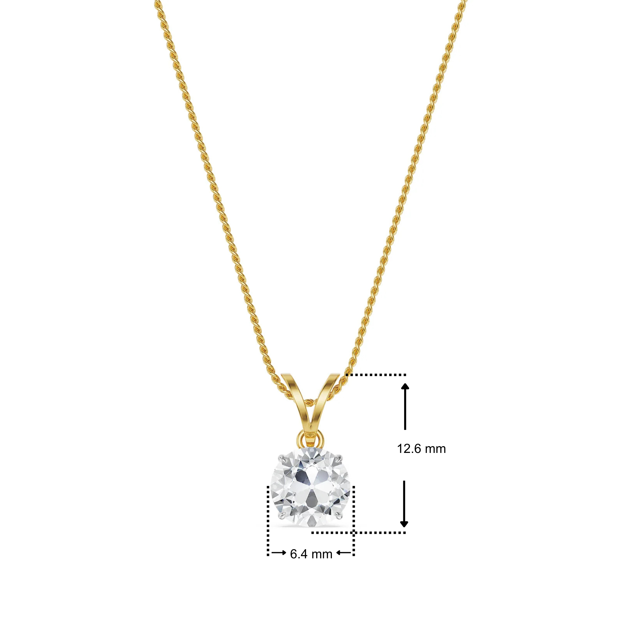 Old European Cut Lab Grown Diamond Pendant