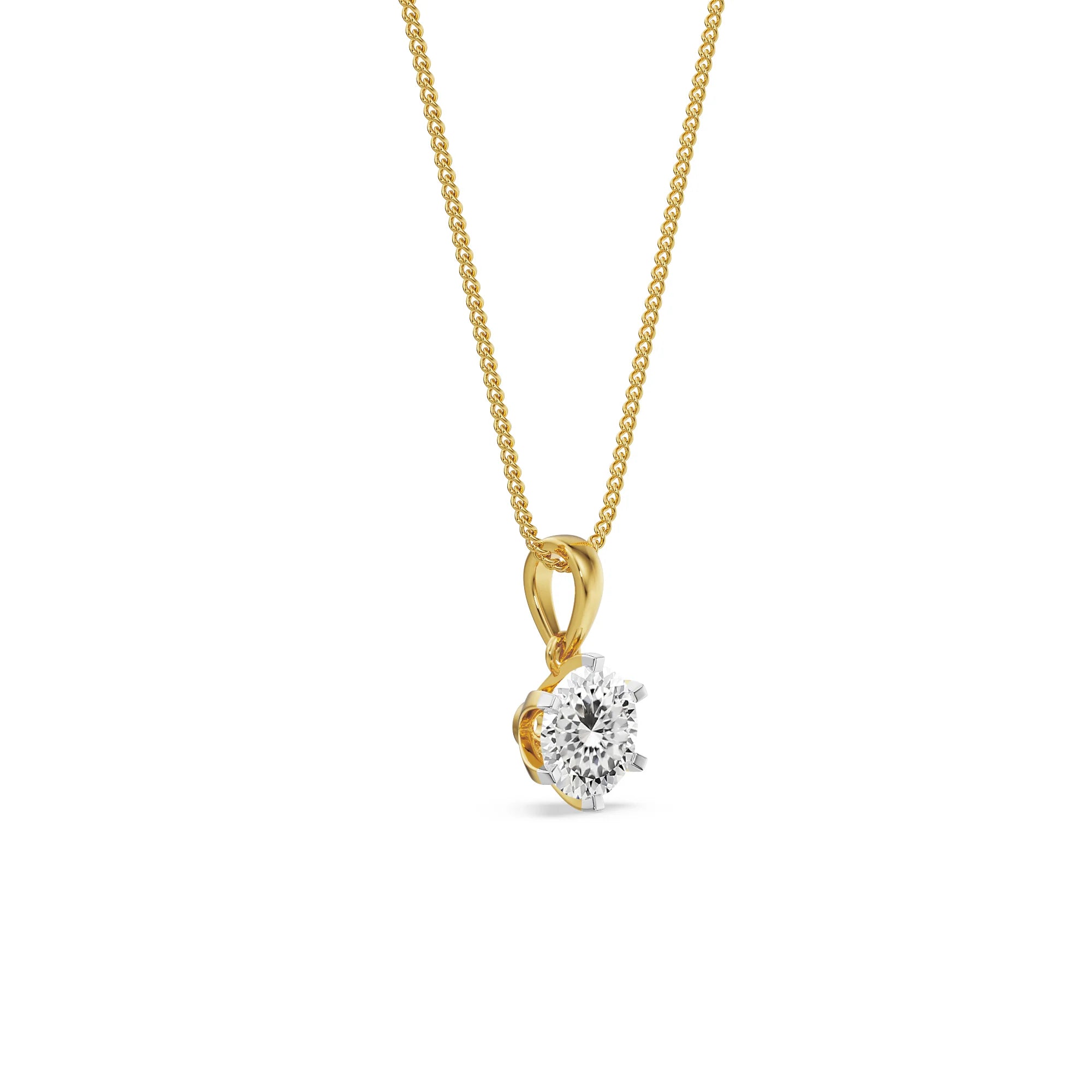 Portuguese Cut Solitaire Lab Grown Diamond Pendant_in-stock