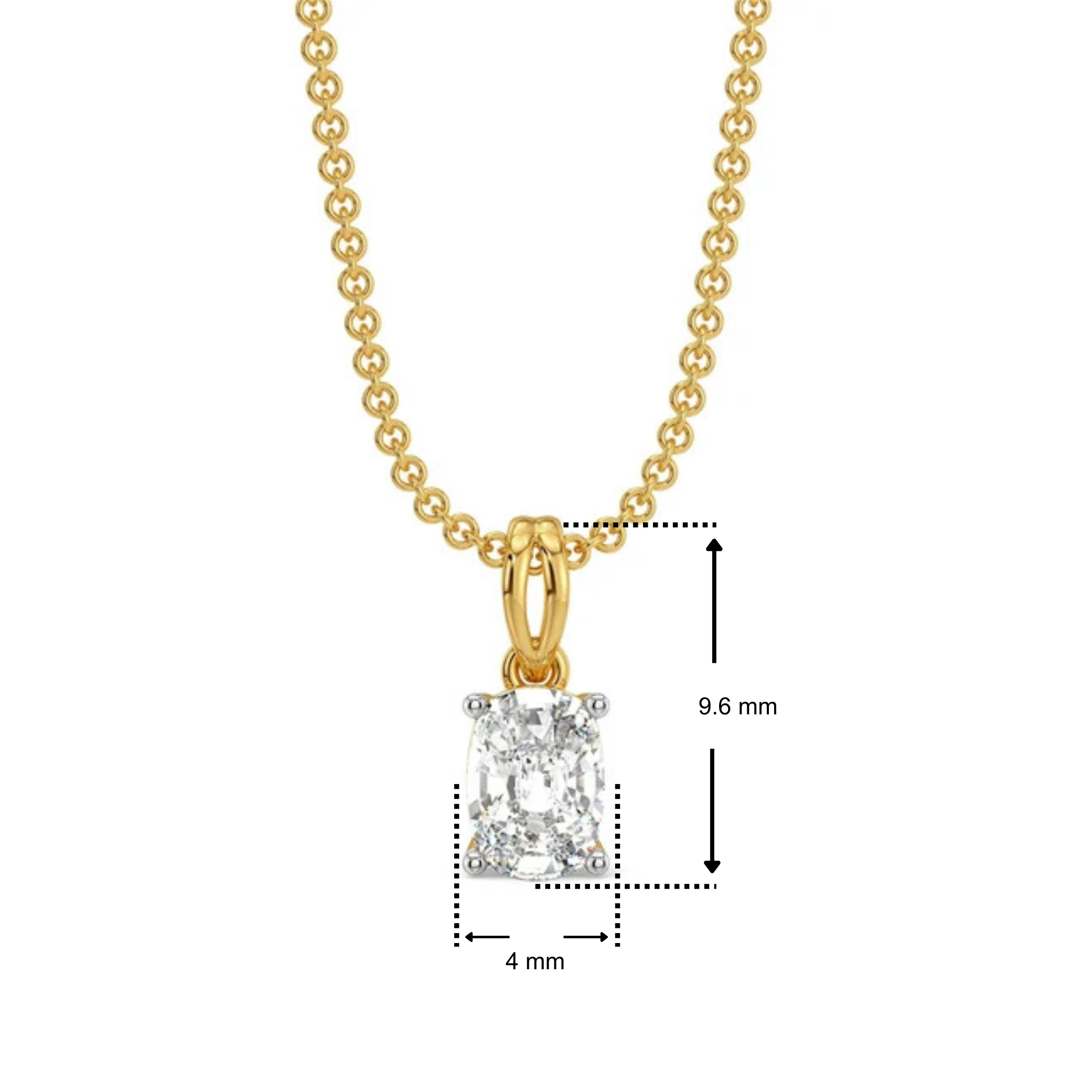 0.5 CT Cushion Lab Grown Diamond Solitaire Pendant