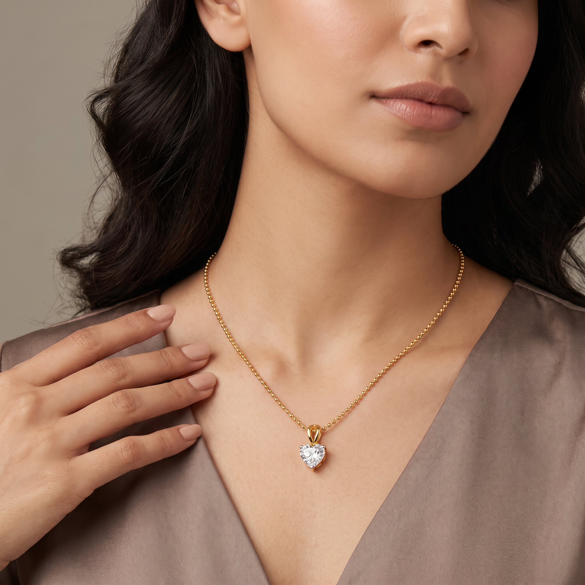 2 CT Heart Lab Grown Diamond Solitaire Pendant