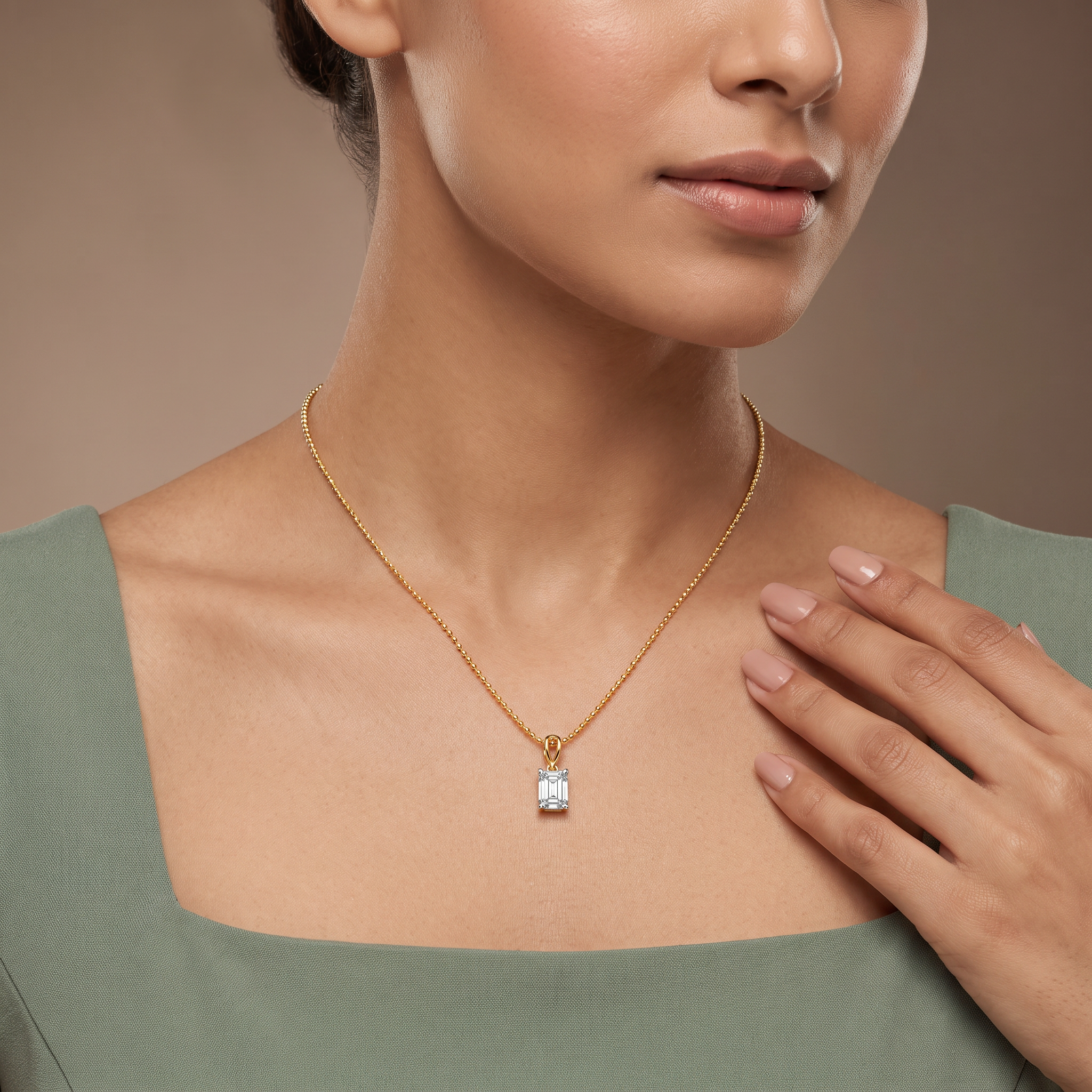 1 CT Elite Emerald Lab Grown Diamond Pendant