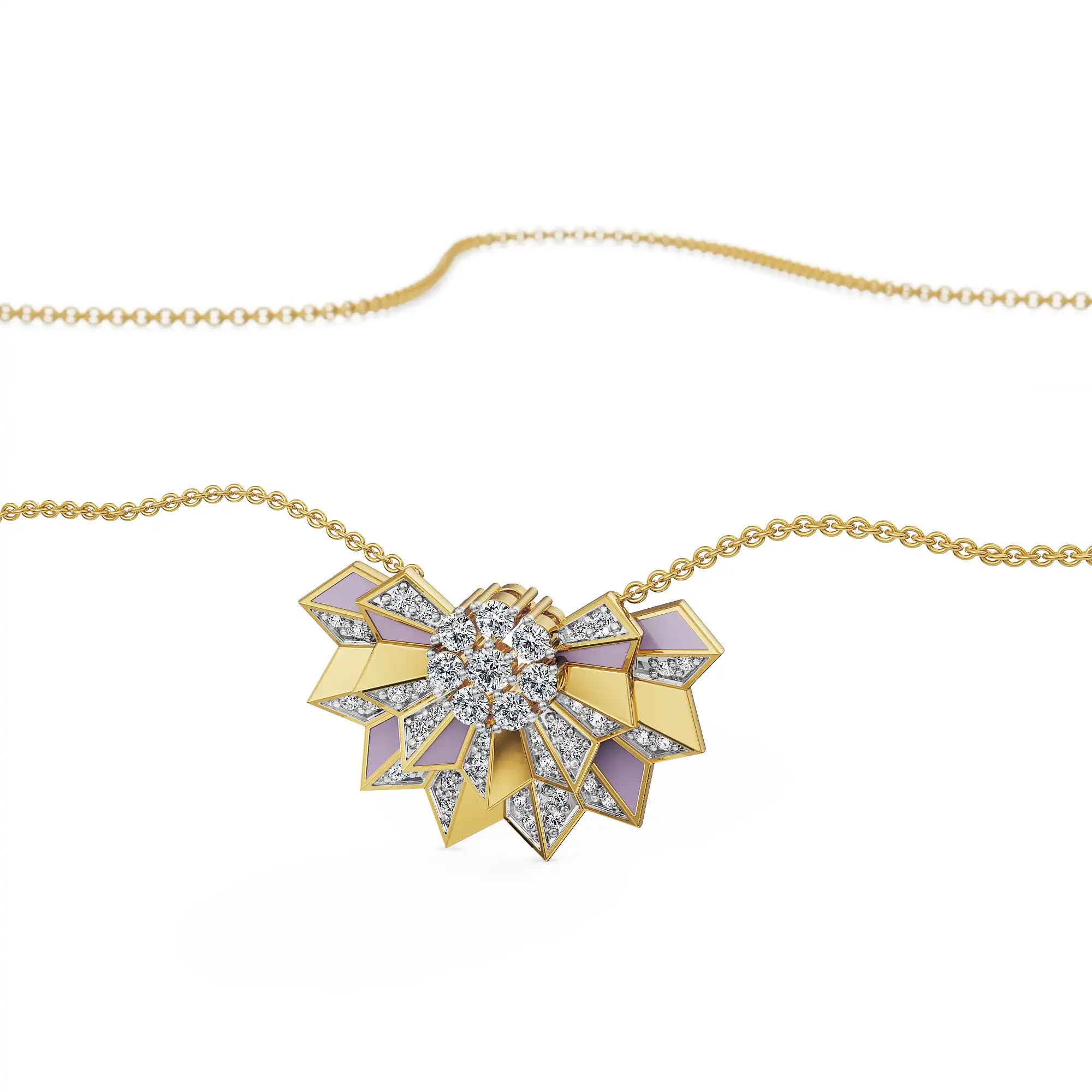 Lilac Prism Lab Grown Diamond Pendant - top view