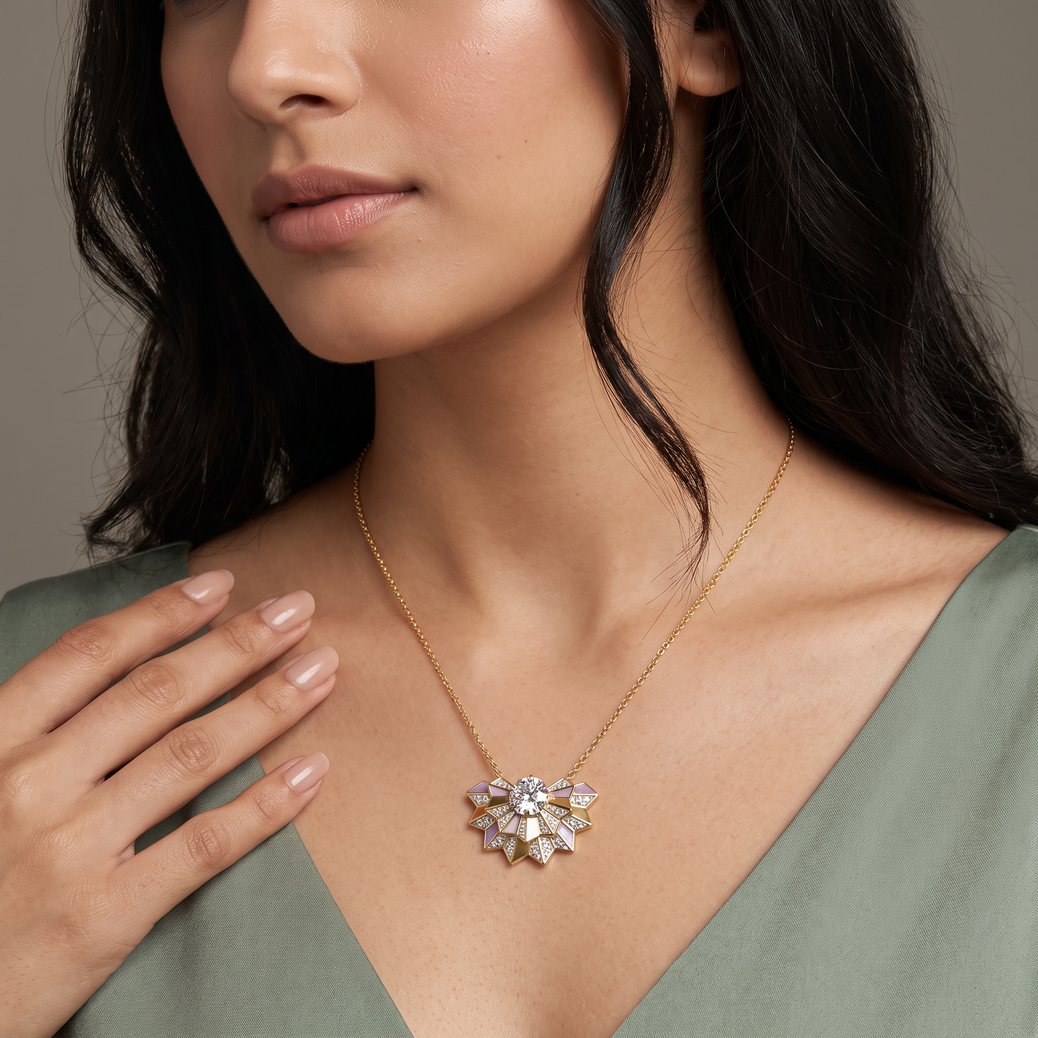 Lilac Prism Lab Grown Diamond Pendant