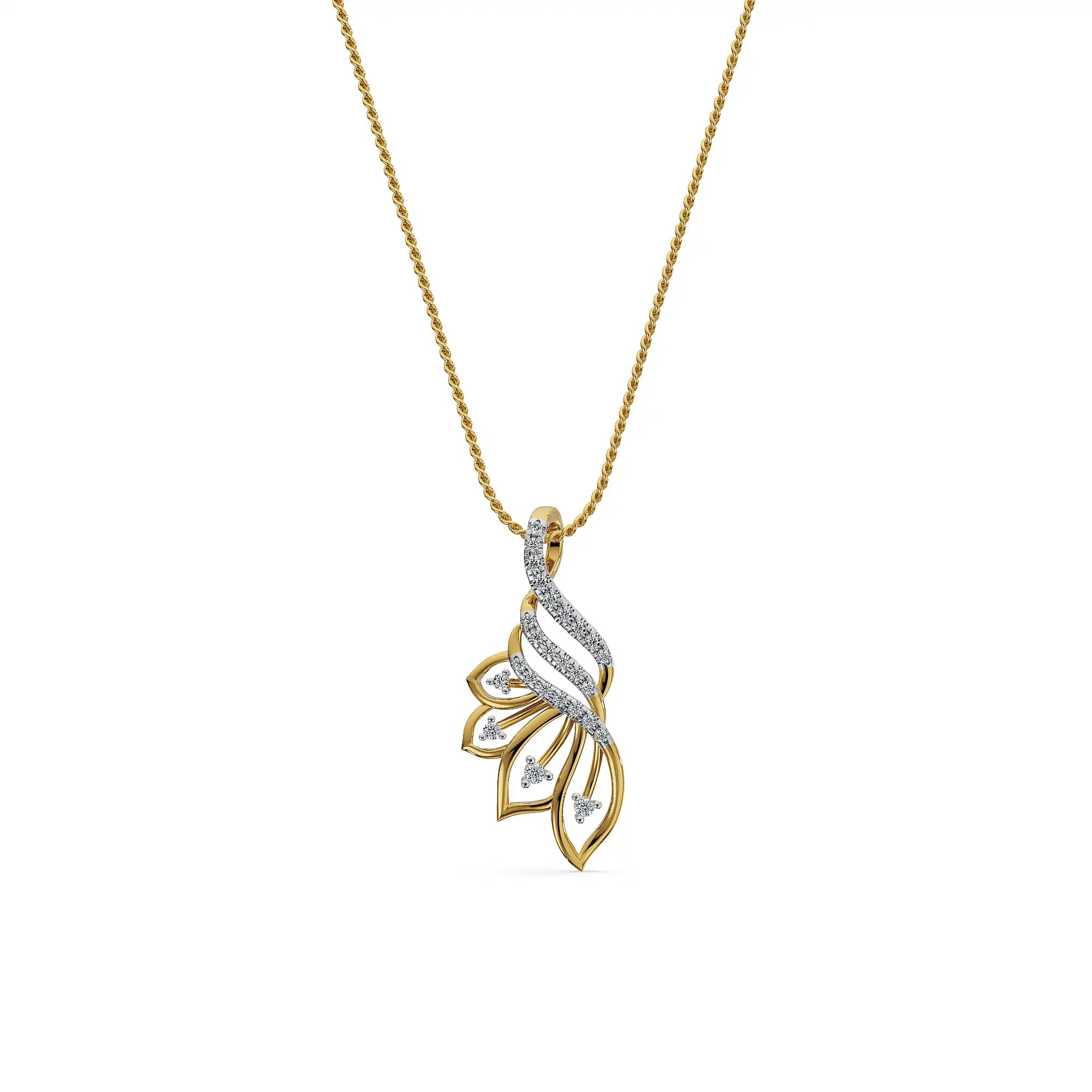 Whispering Leaf Lab Grown Diamond Pendant