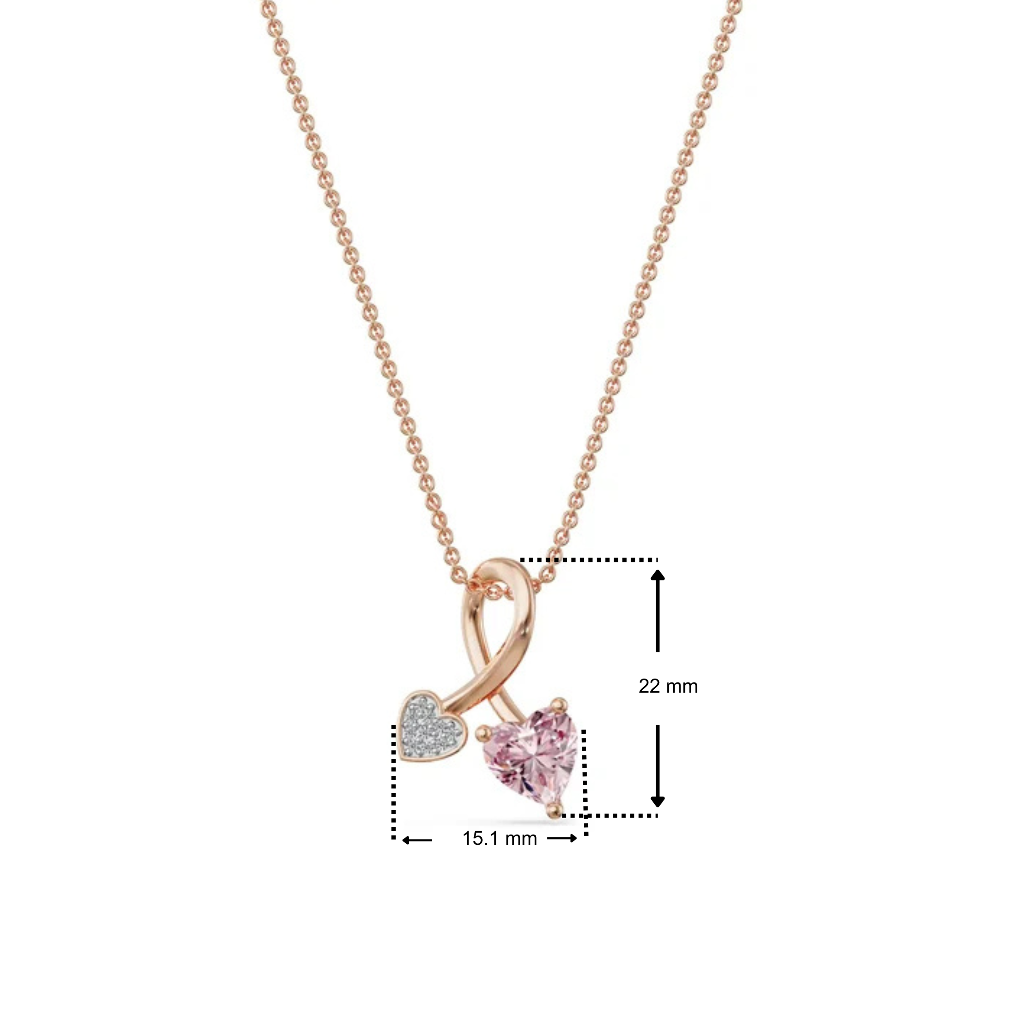 Pink Sapphire Lab Grown Diamond Pendant