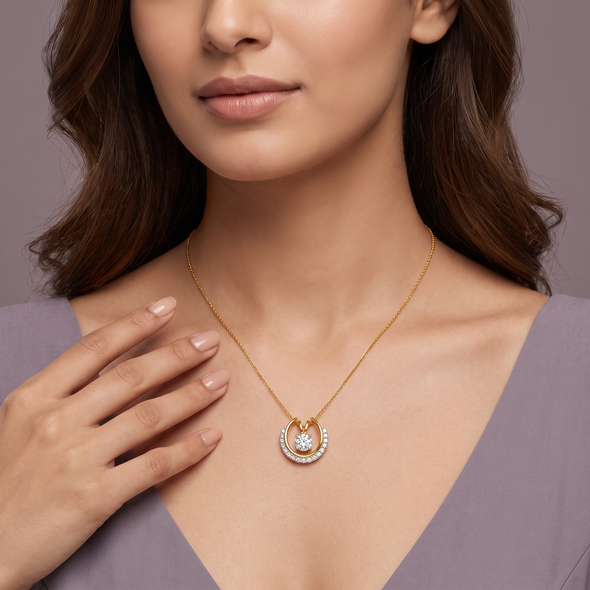 Elara V Lab Grown Diamond Pendant
