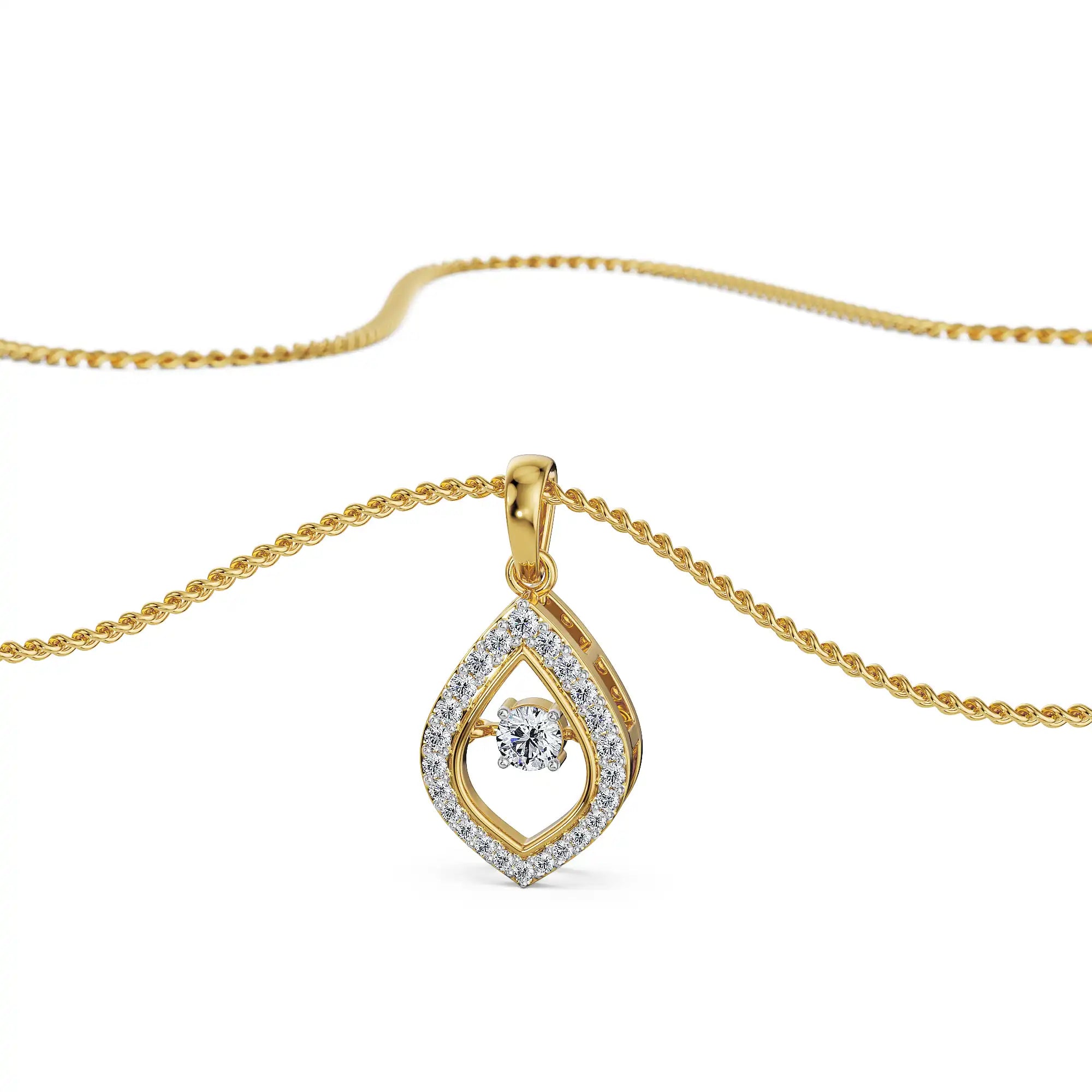 Dancing Diamond Lab Grown Pendant - perspective view