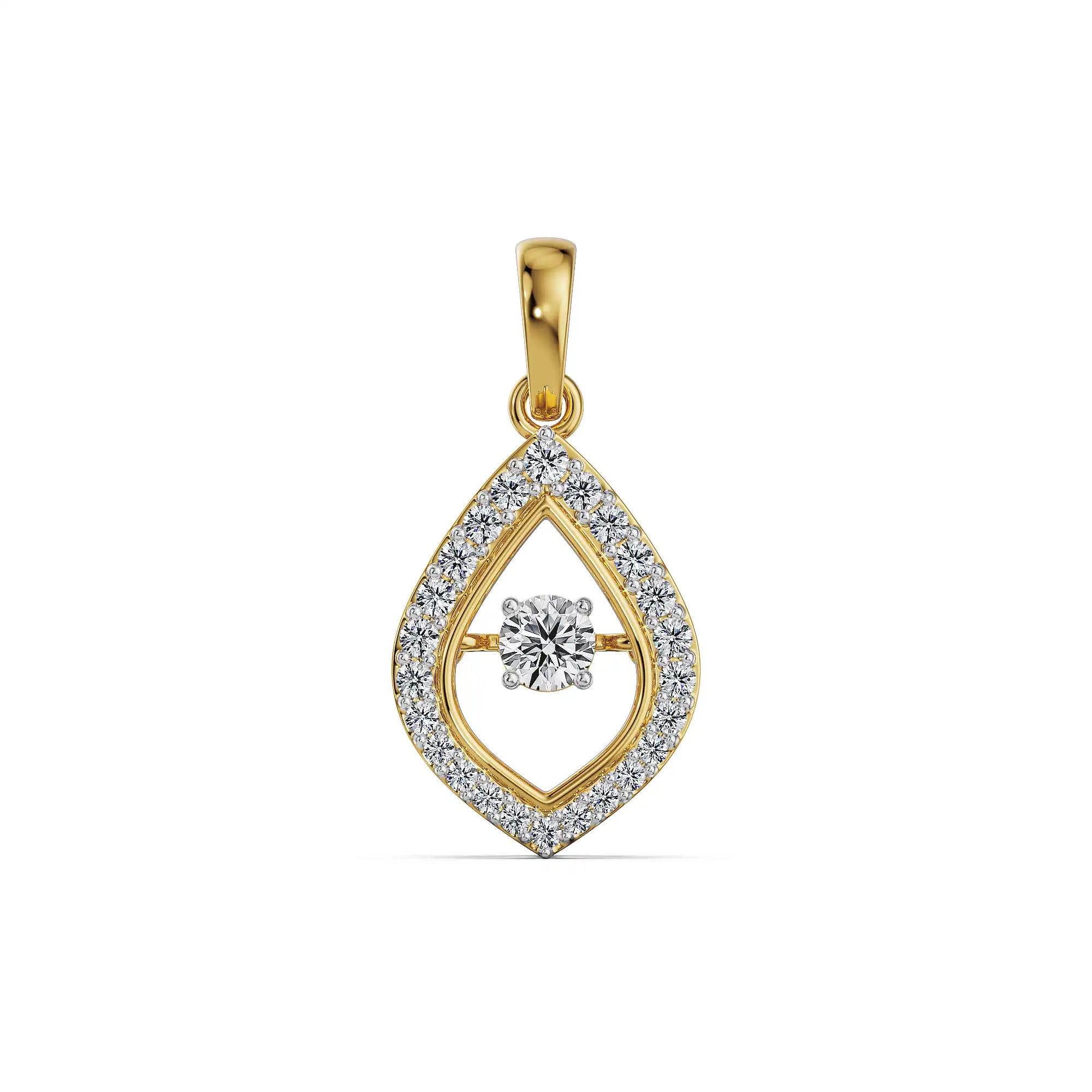 Dancing Diamond Lab Grown Pendant - Perspective view