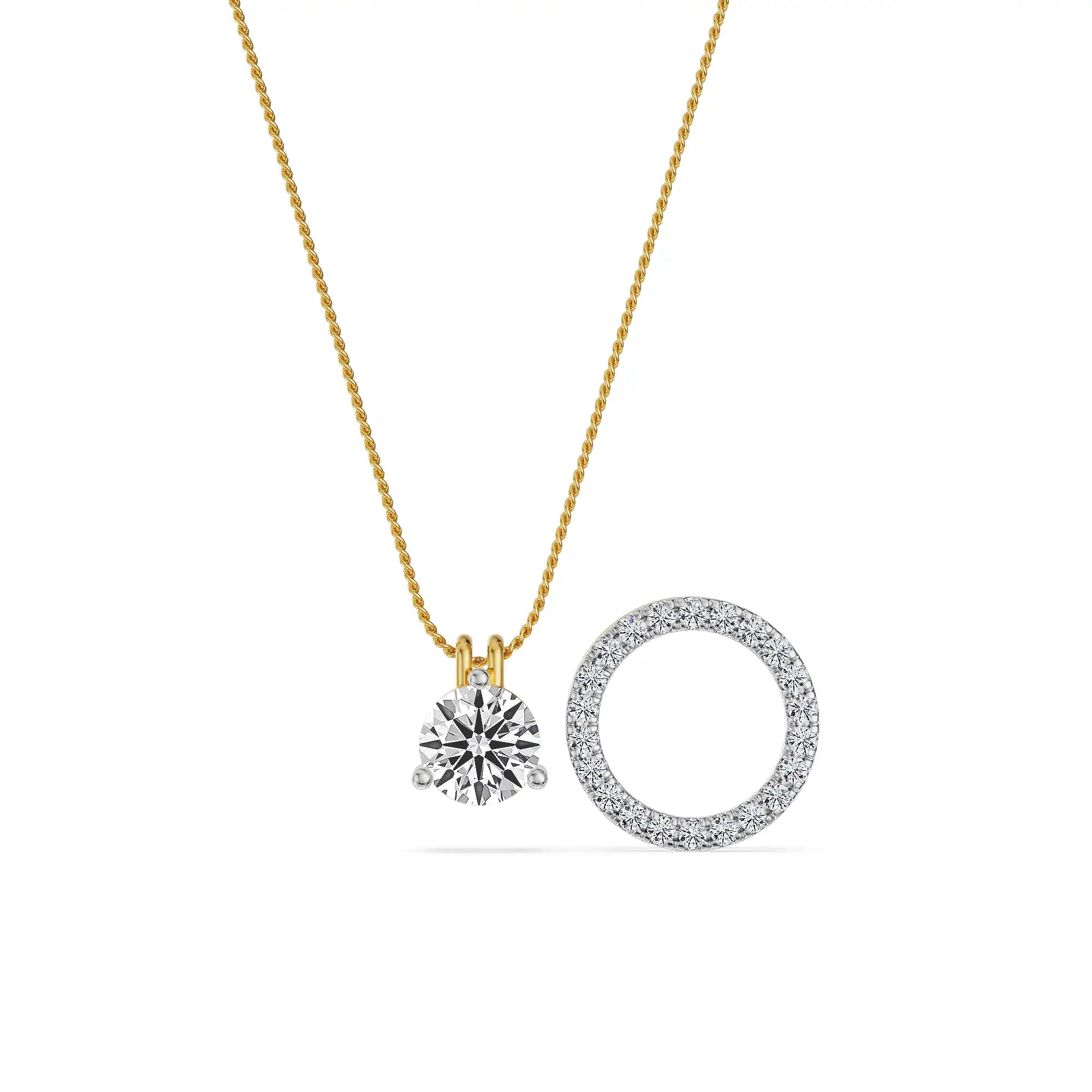 Hearts & Arrows Two Way Lab Grown Diamond Pendant