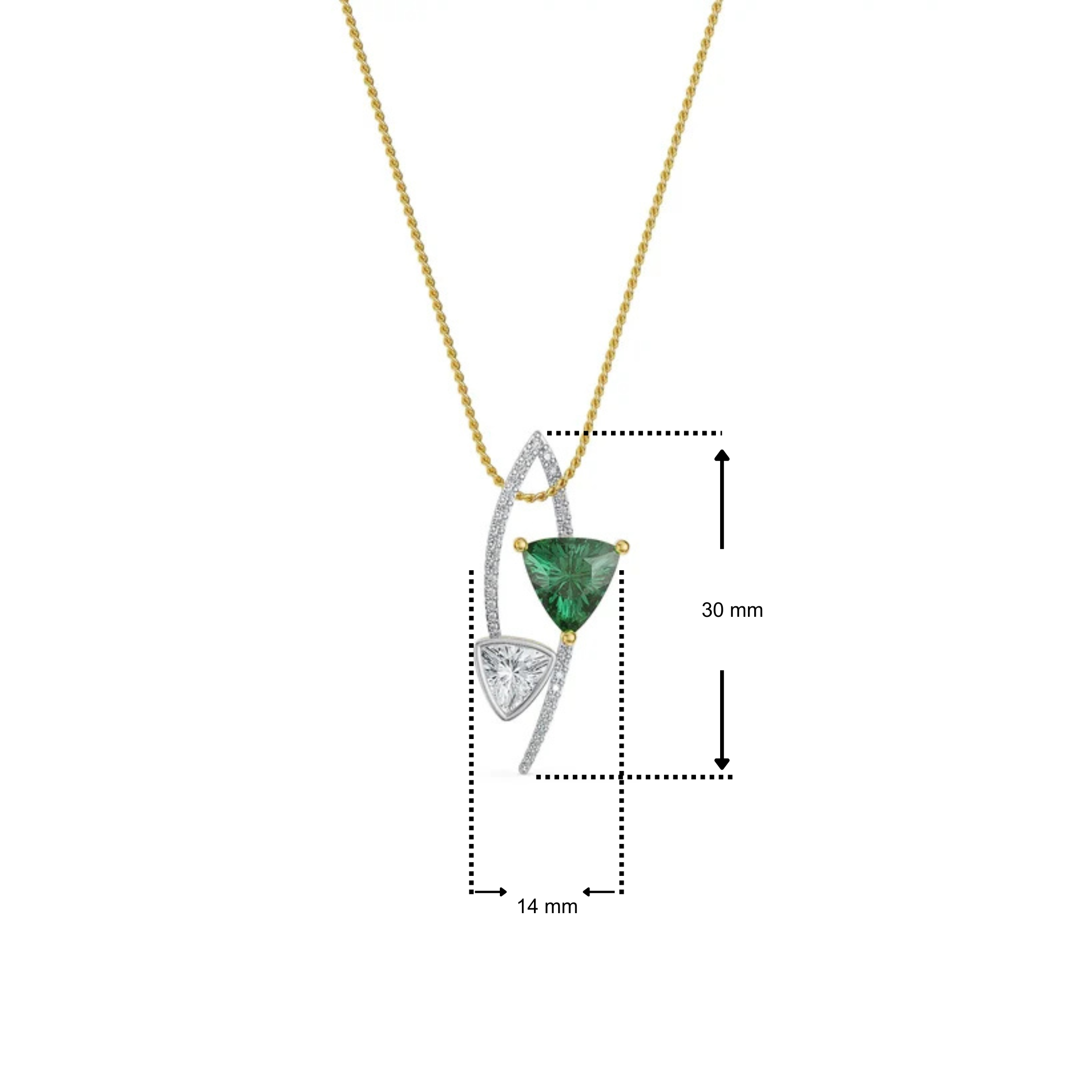 Trillion Curve Lab Grown Diamond Pendant