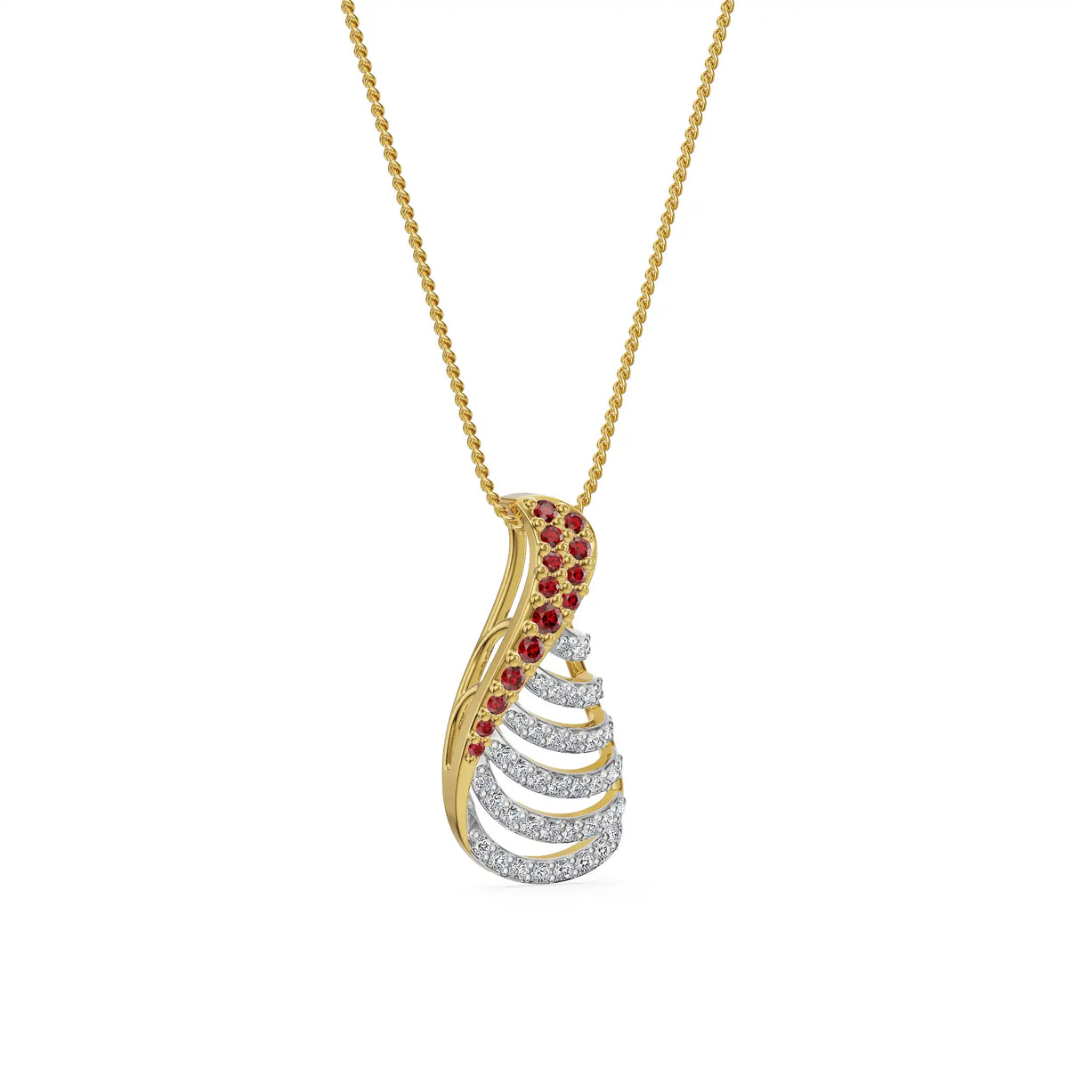 Ruby Cascade Lab Grown Diamond Pendant