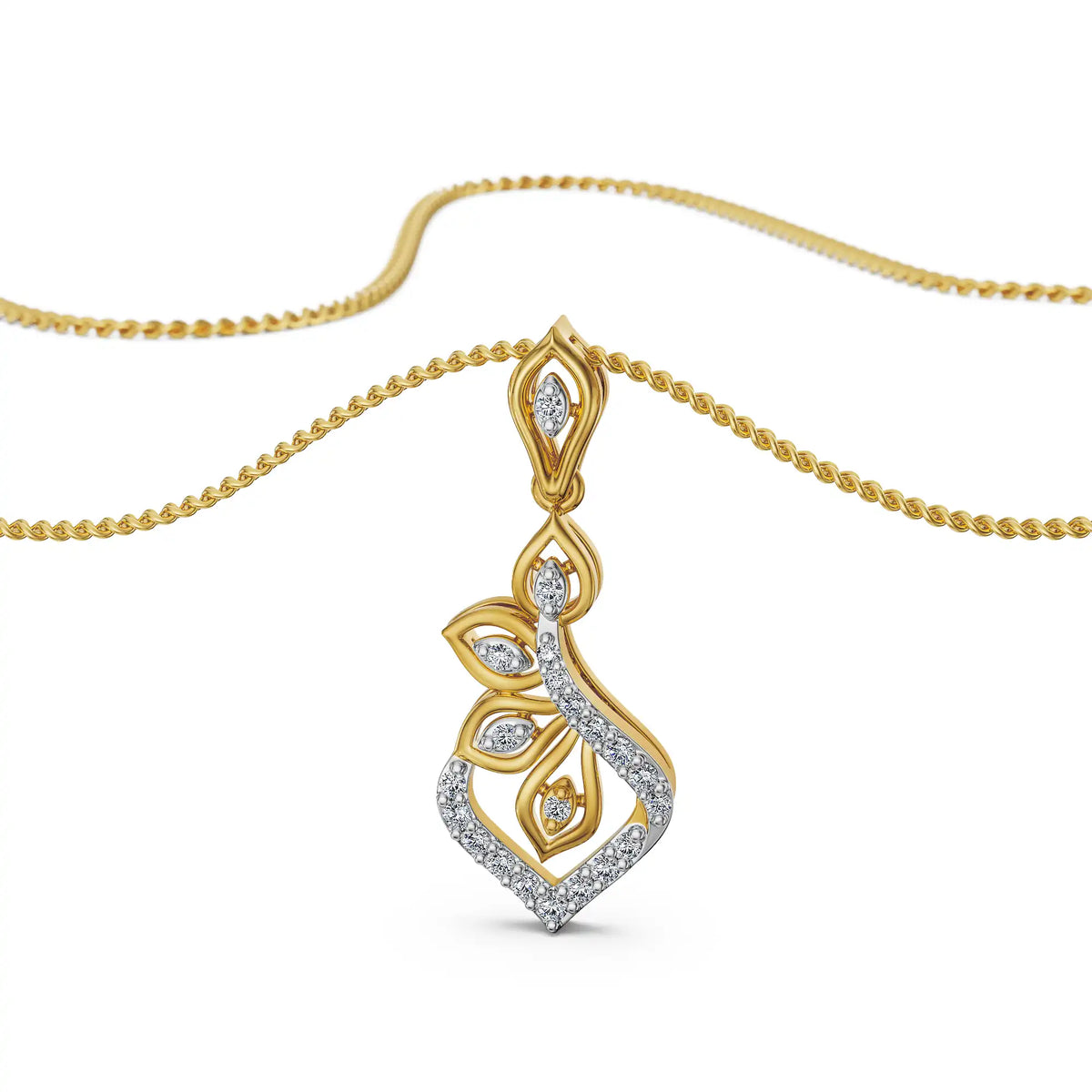 Floral Glow Lab Grown Diamond Pendant