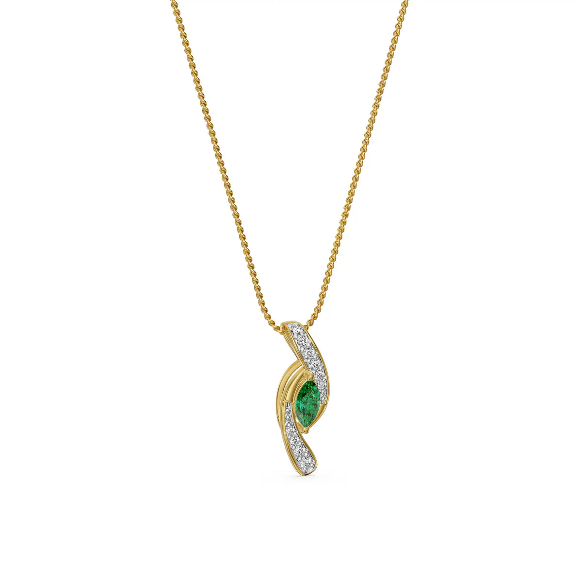 Emerald Wave Lab Grown Diamond Pendant