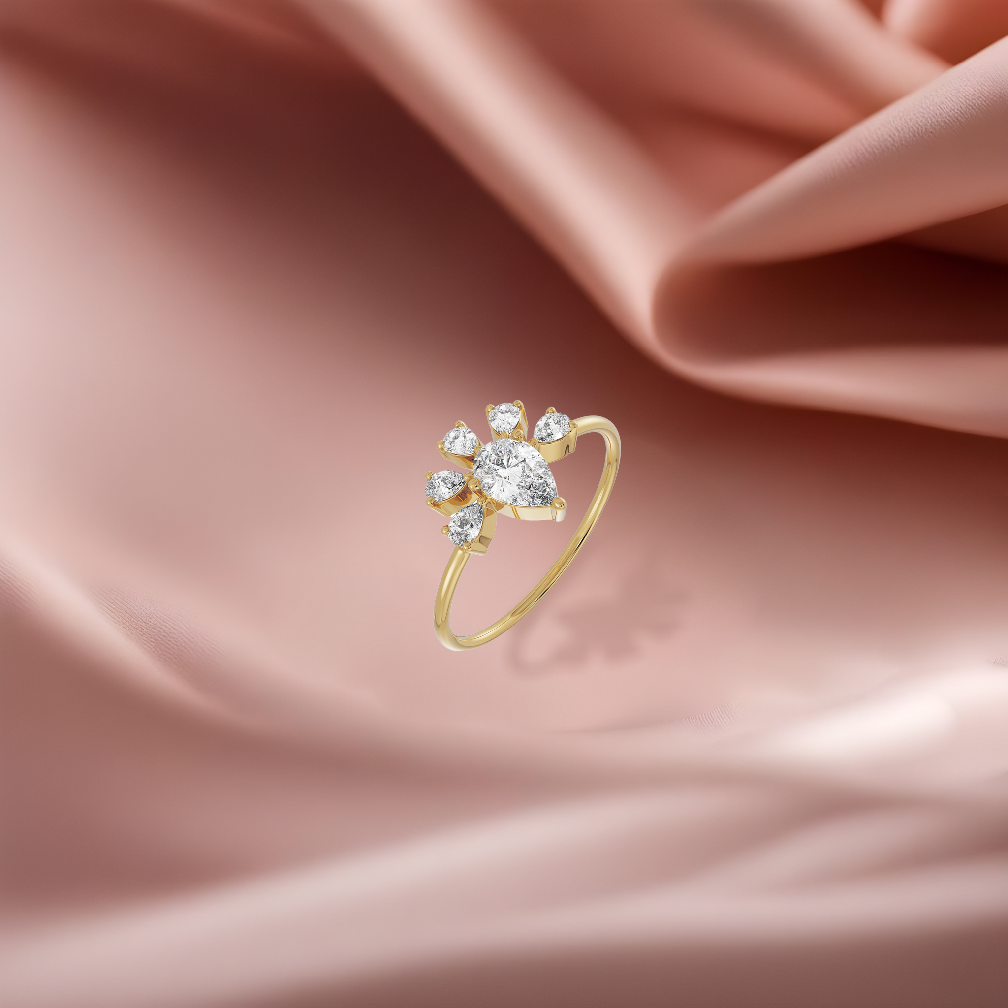 Panache of Pearls Diamond Ring Prospective View