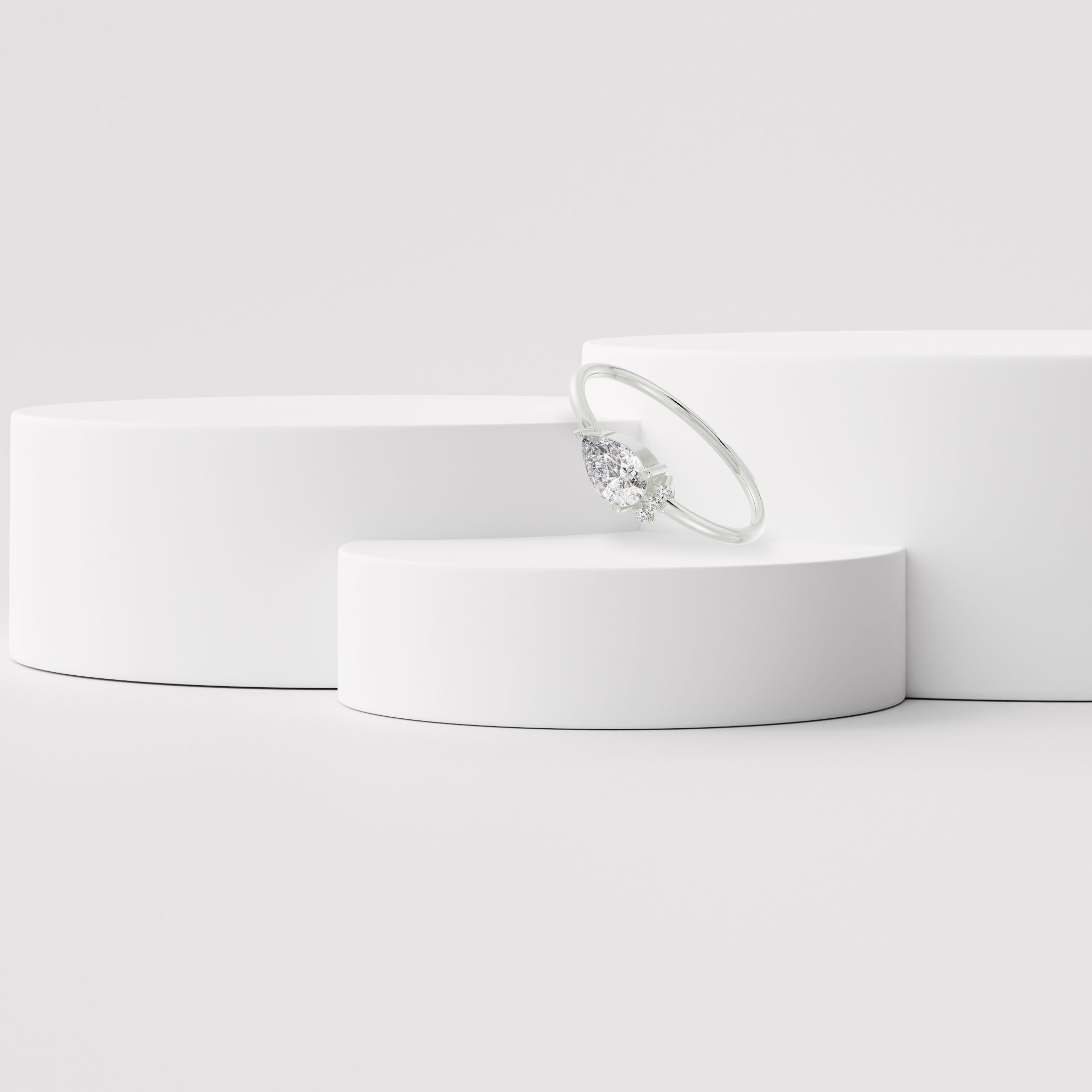 Stunning Pear Diamond Ring Prospective View