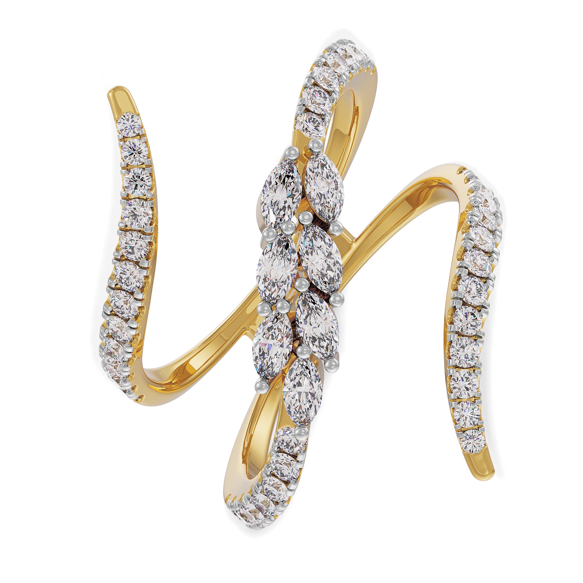 Floral Diamond Ring Left View