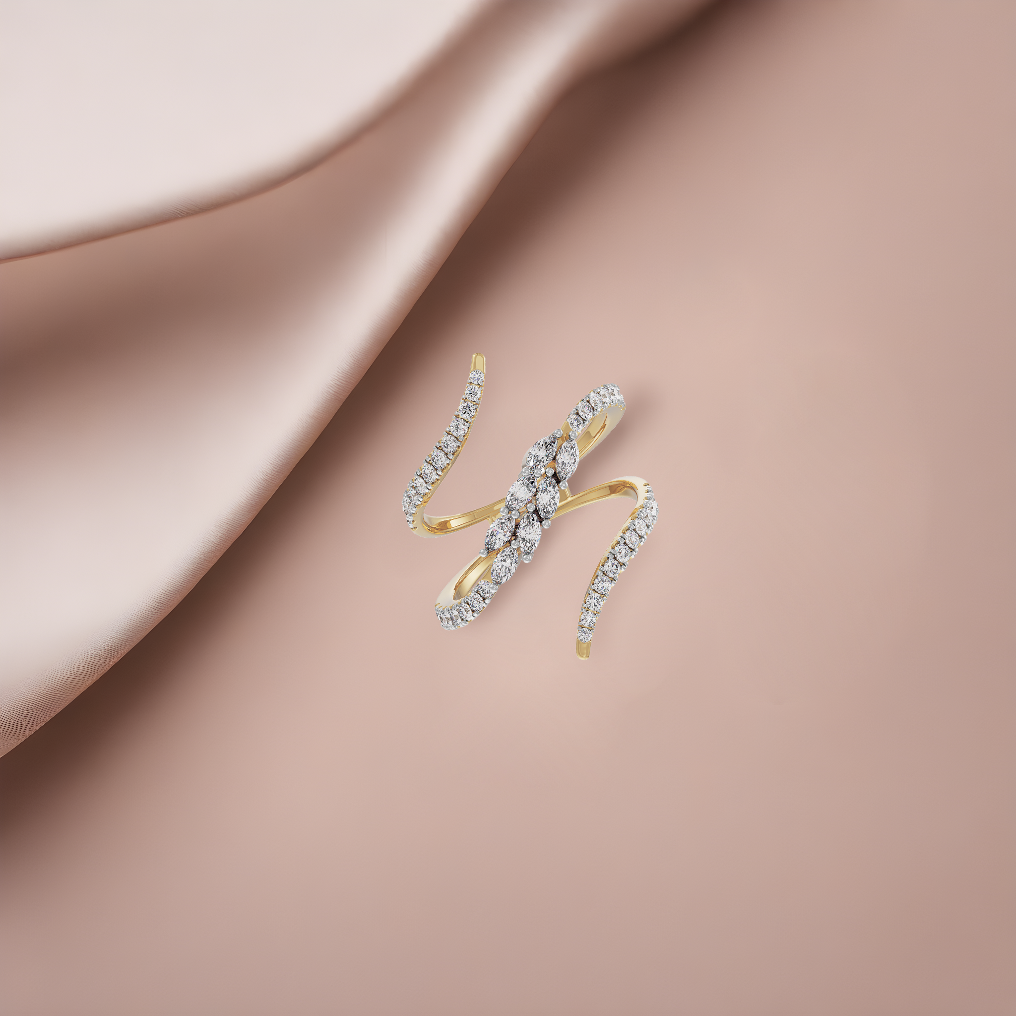 Floral Diamond Ring Prospective View