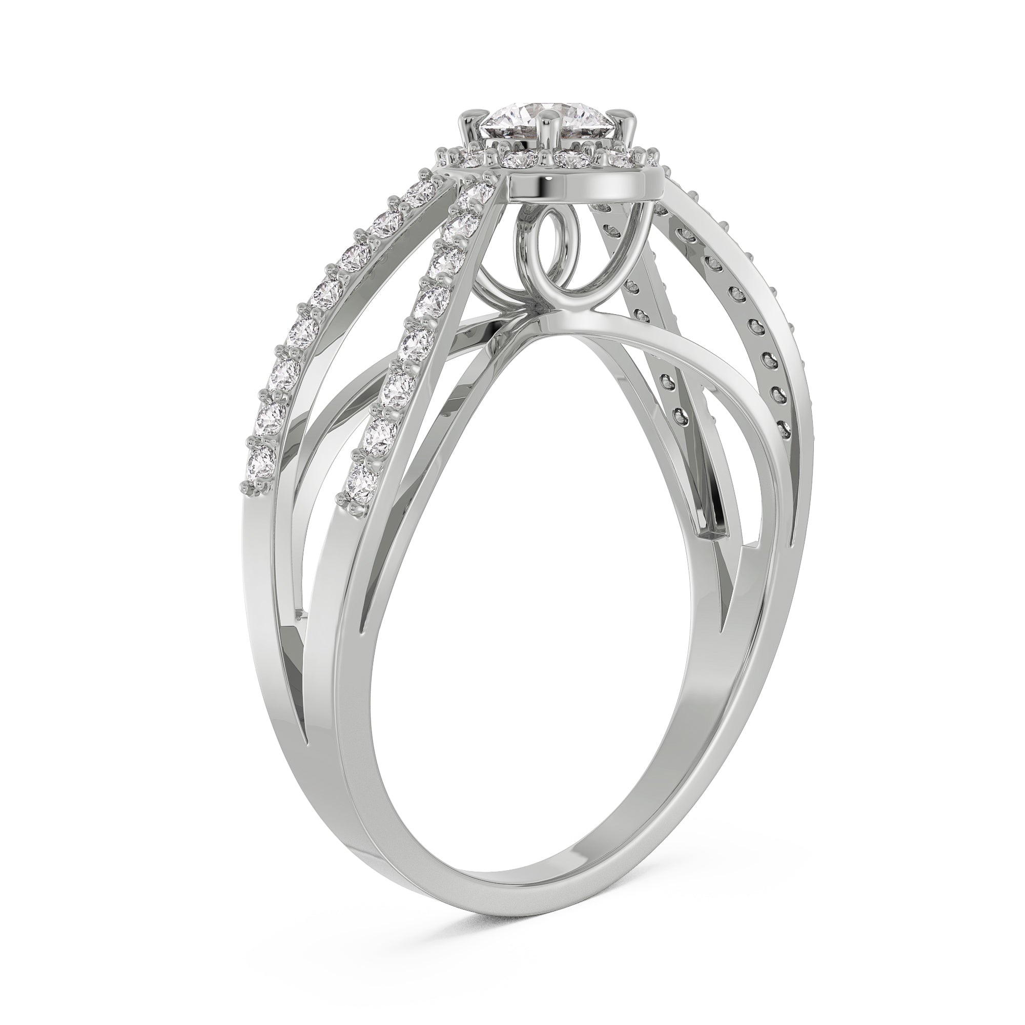 Royal Crown Diamond Ring Back View