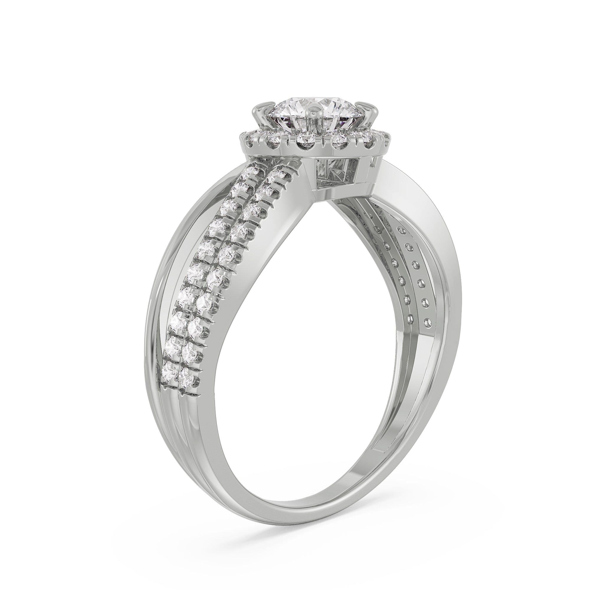 Artistic Round Diamond Ring Back View