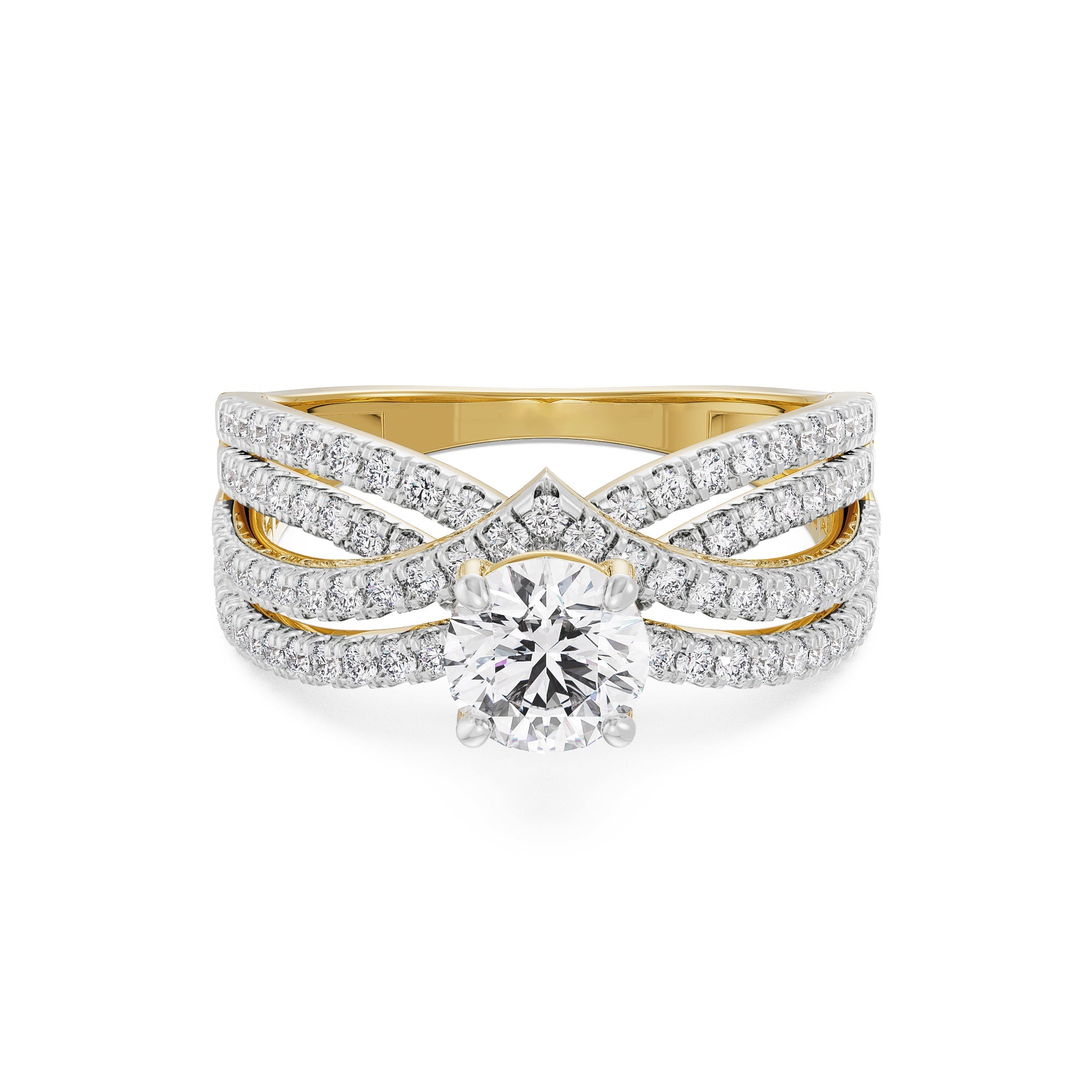 Regal Splendor Diamond Ring Front View in 9KT