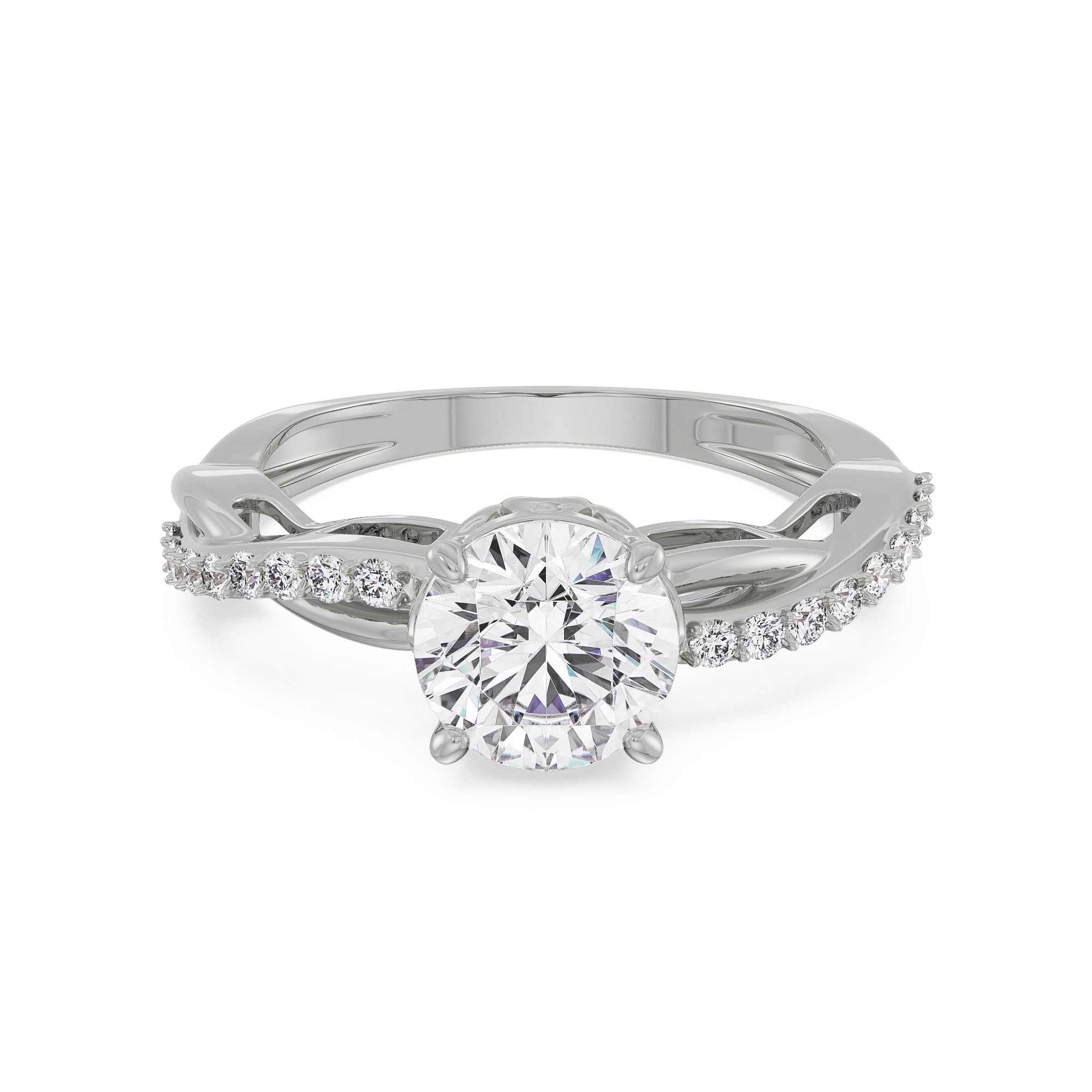 Brilliance Infinity Diamond Ring Front View in 9KT
