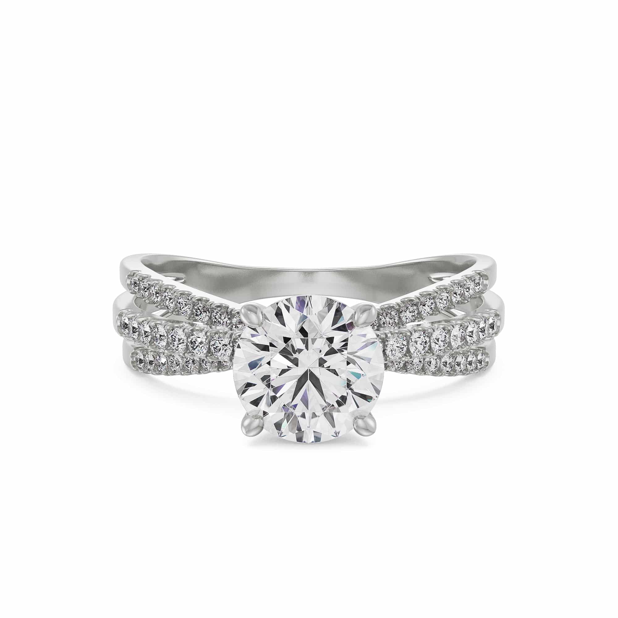 Forever Sparkling Diamond Ring Front View in 9KT