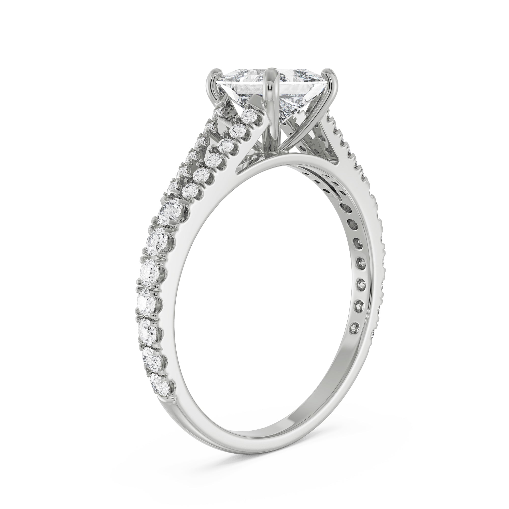 Princess Cut Splendor Ring Back View