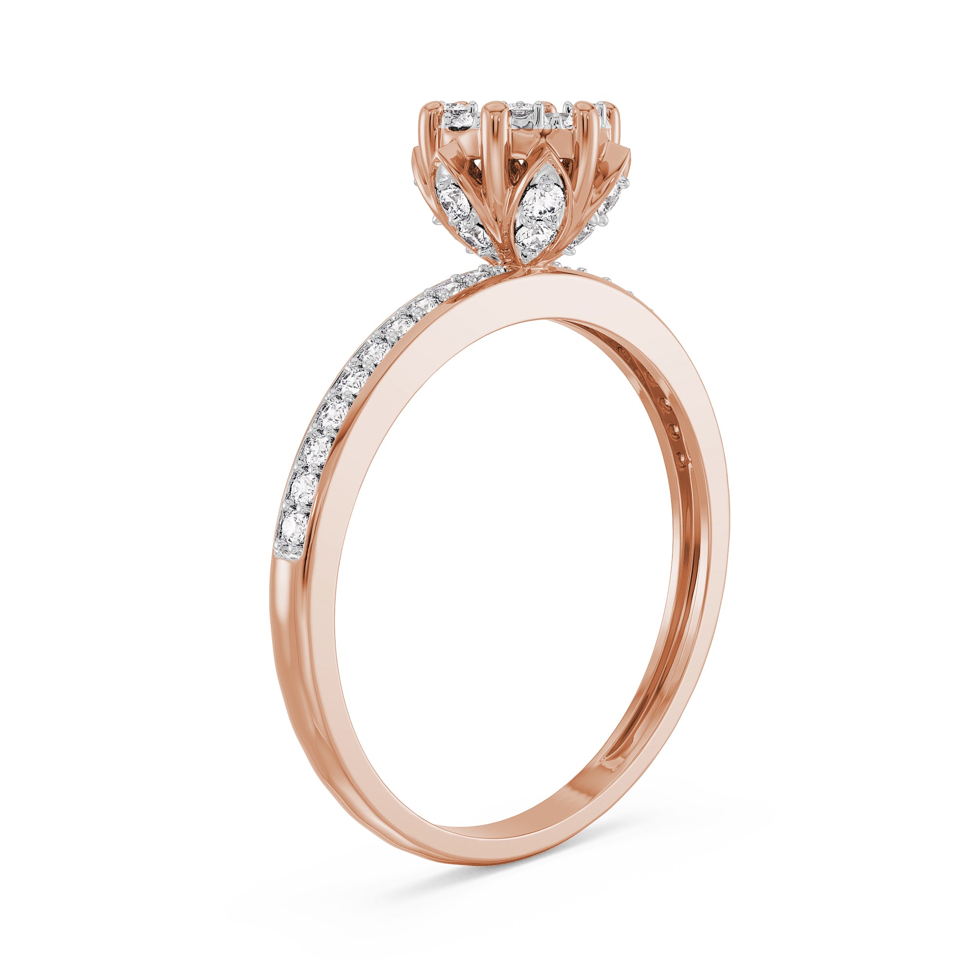 Blossom Brilliance Solitaire Ring Back View