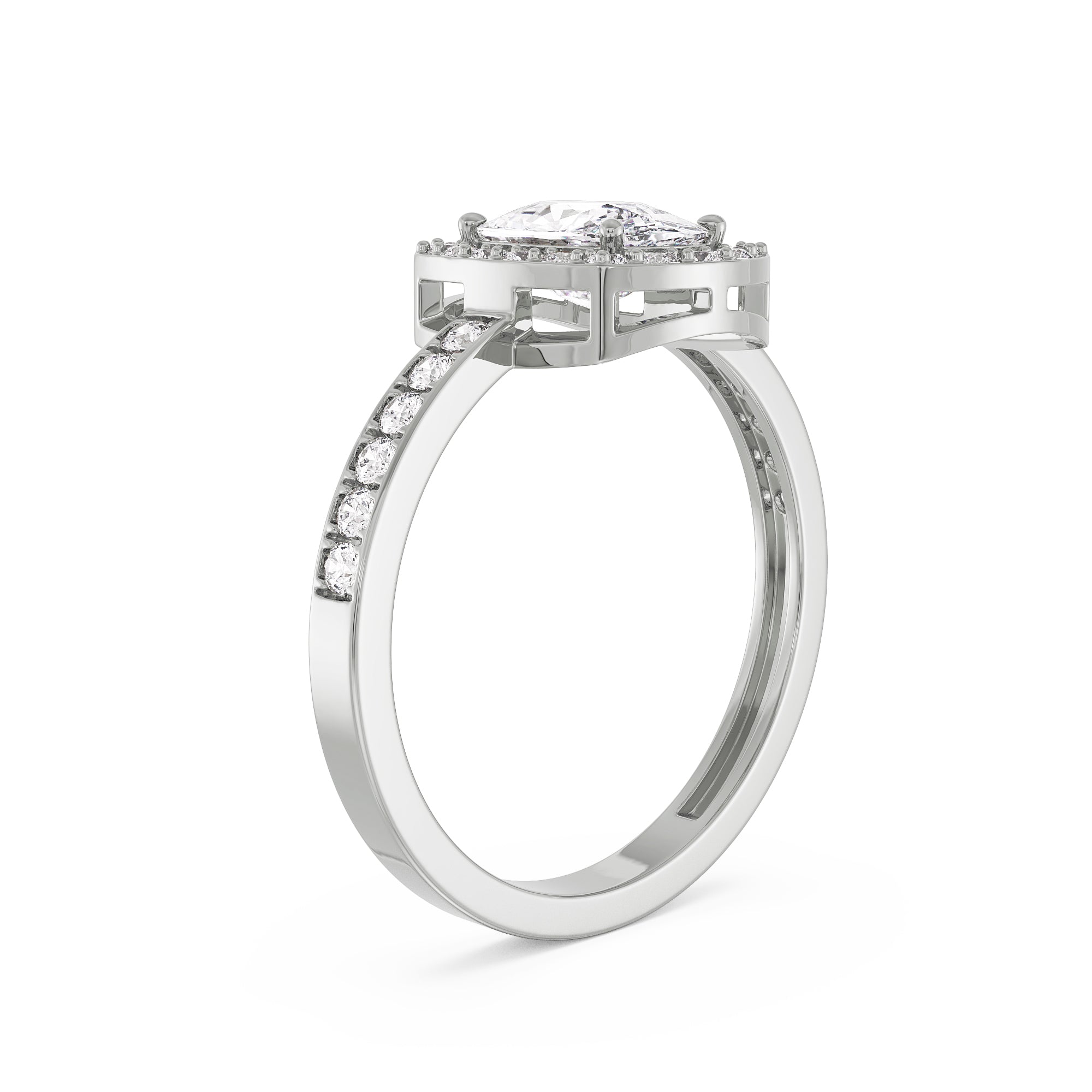 Exquisite Cushion Sparkle Ring Back View