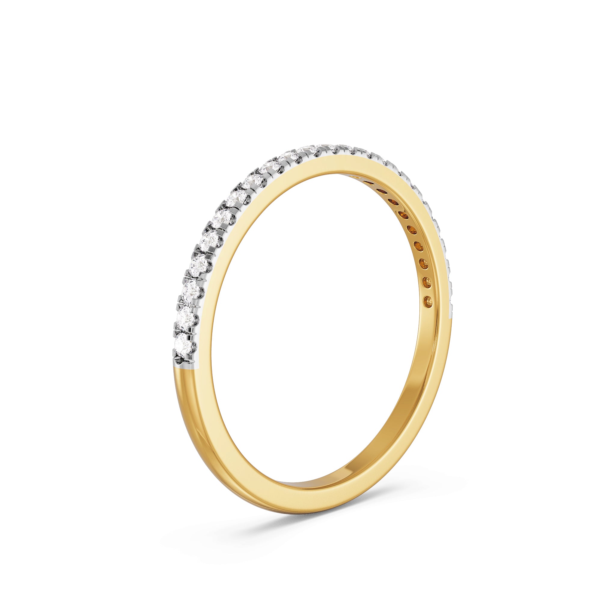 Shimmery Classic Diamond Band Side View