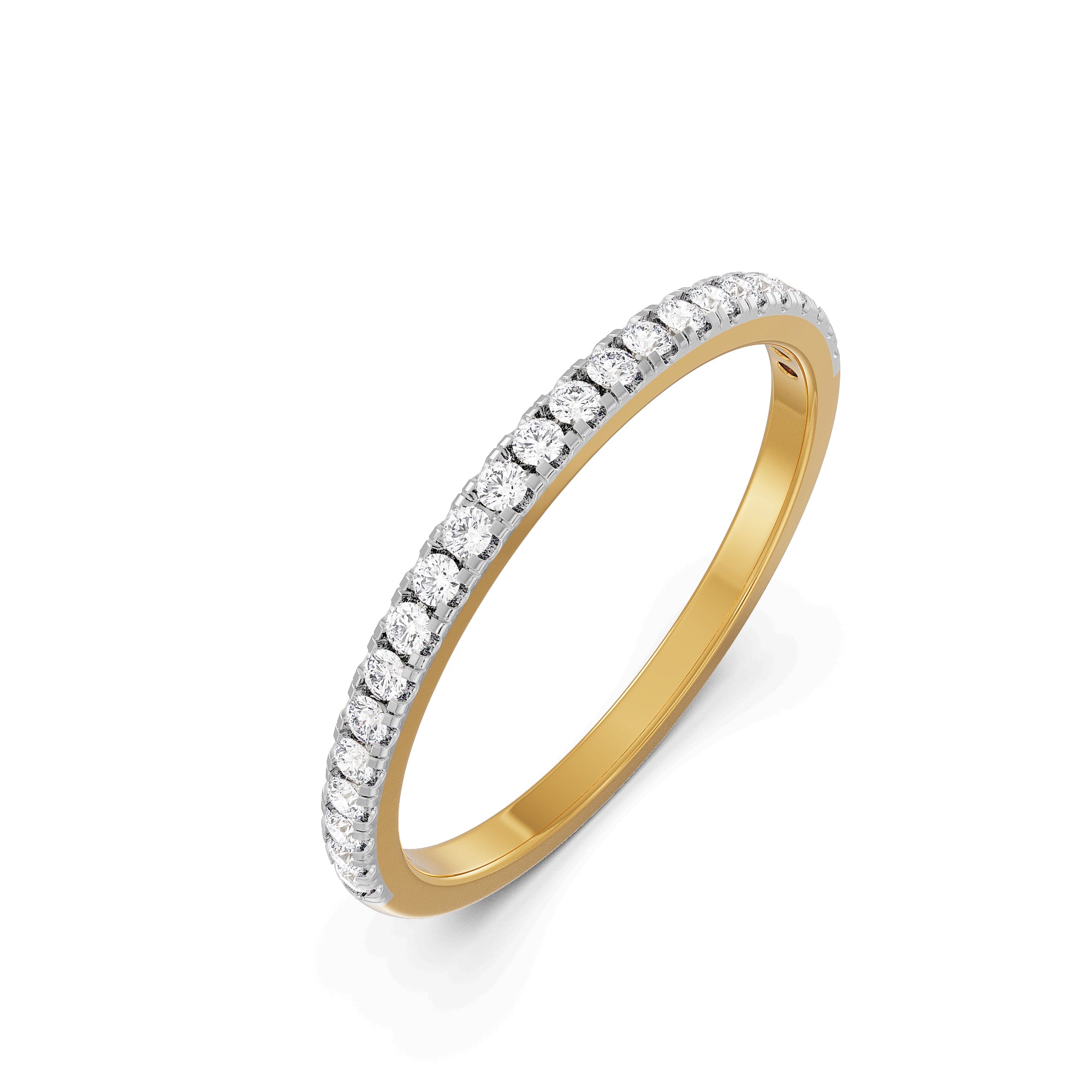 Shimmery Classic Diamond Band Top View