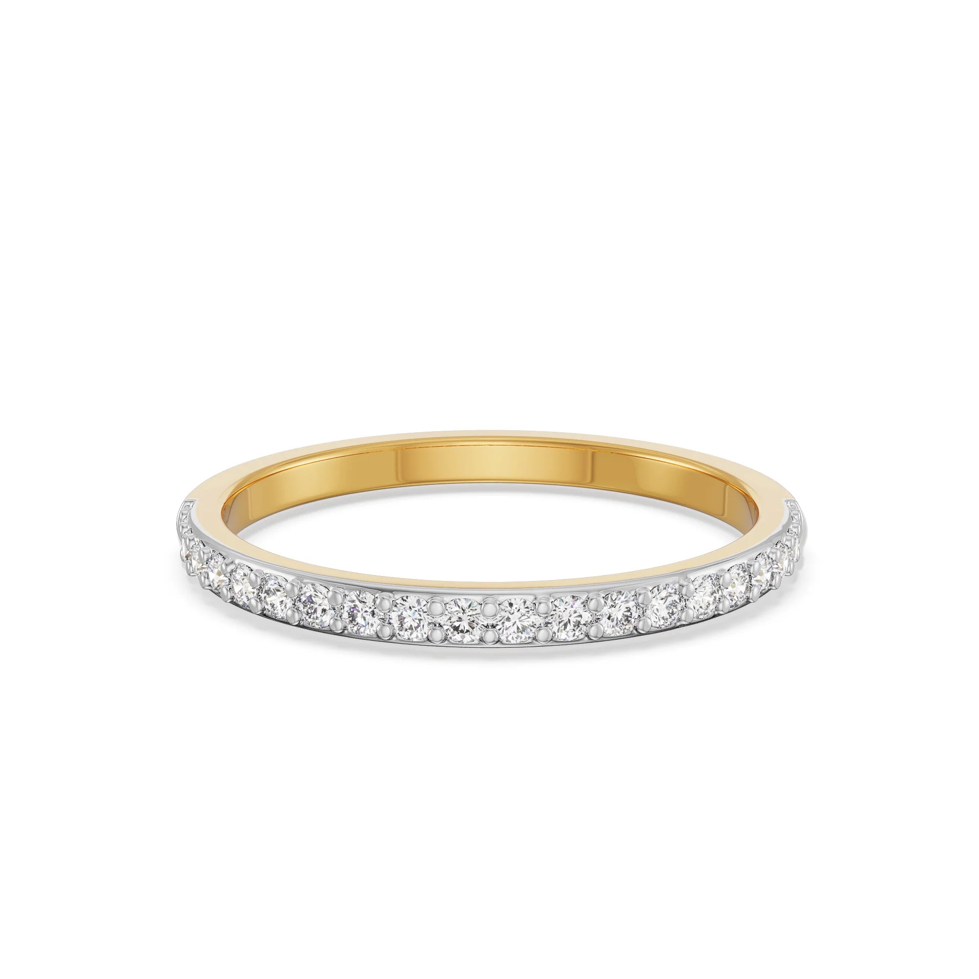 Starry Night Diamond Band Front View in 9KT