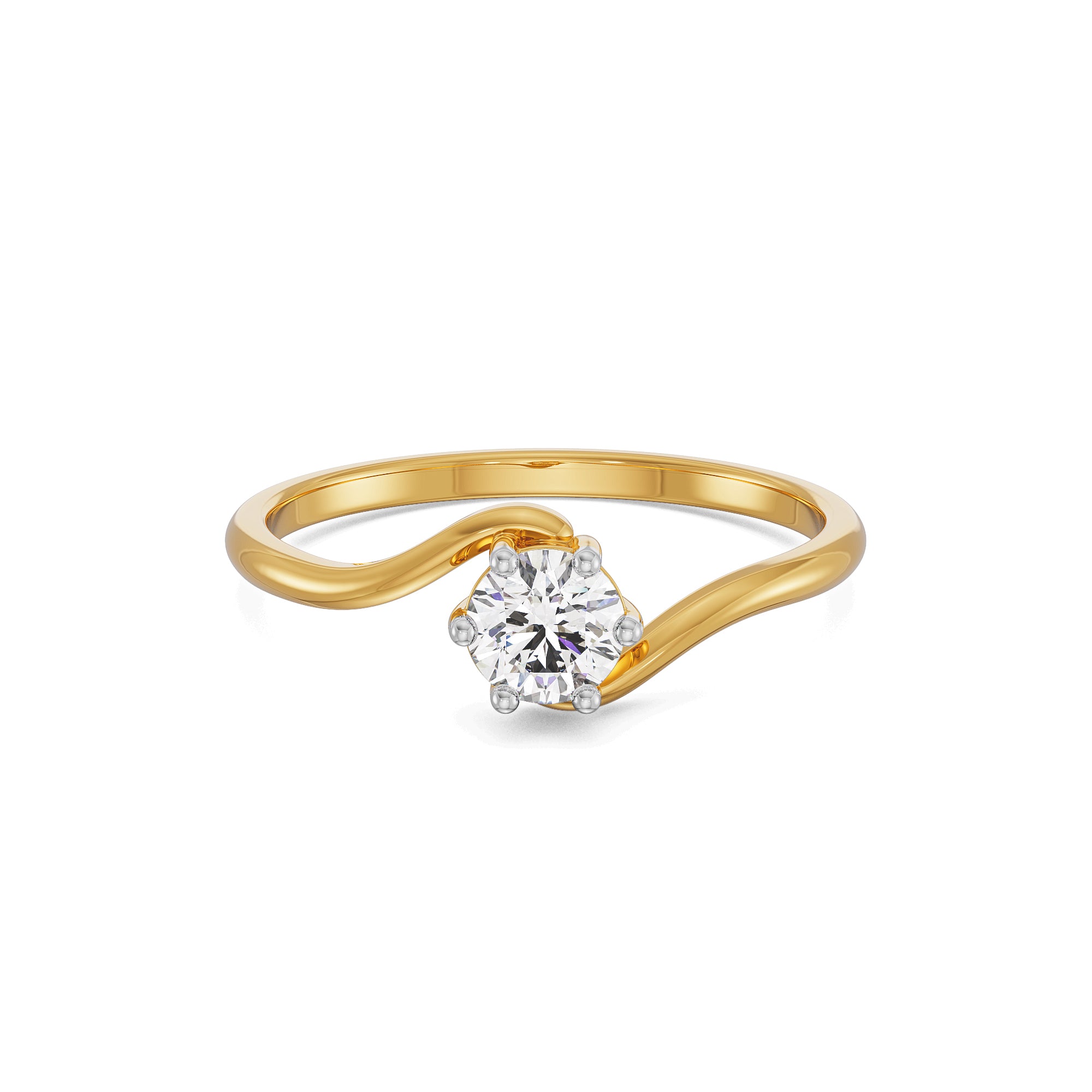 Glistening Solitaire Ring Front View