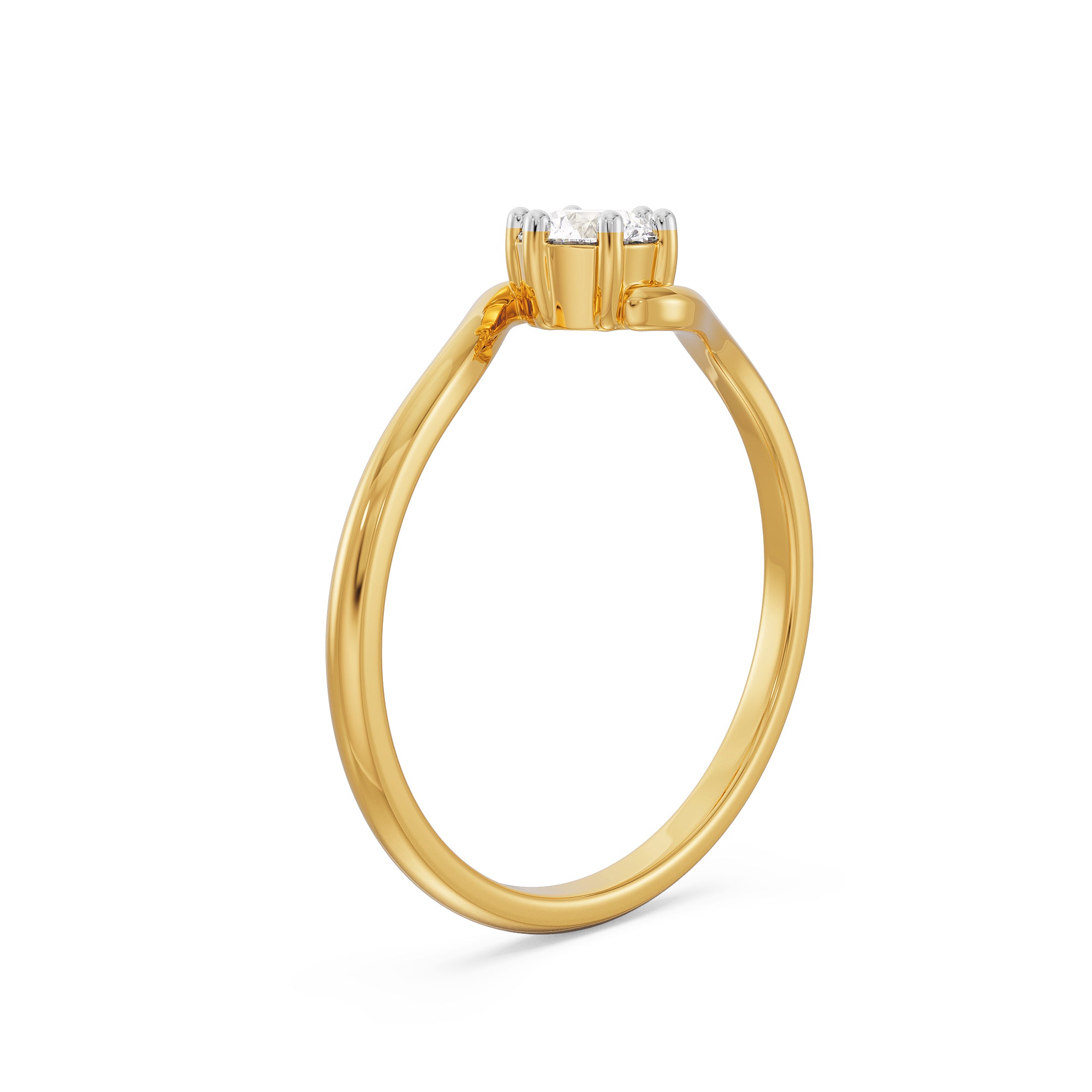 Glistening Solitaire Ring Back View