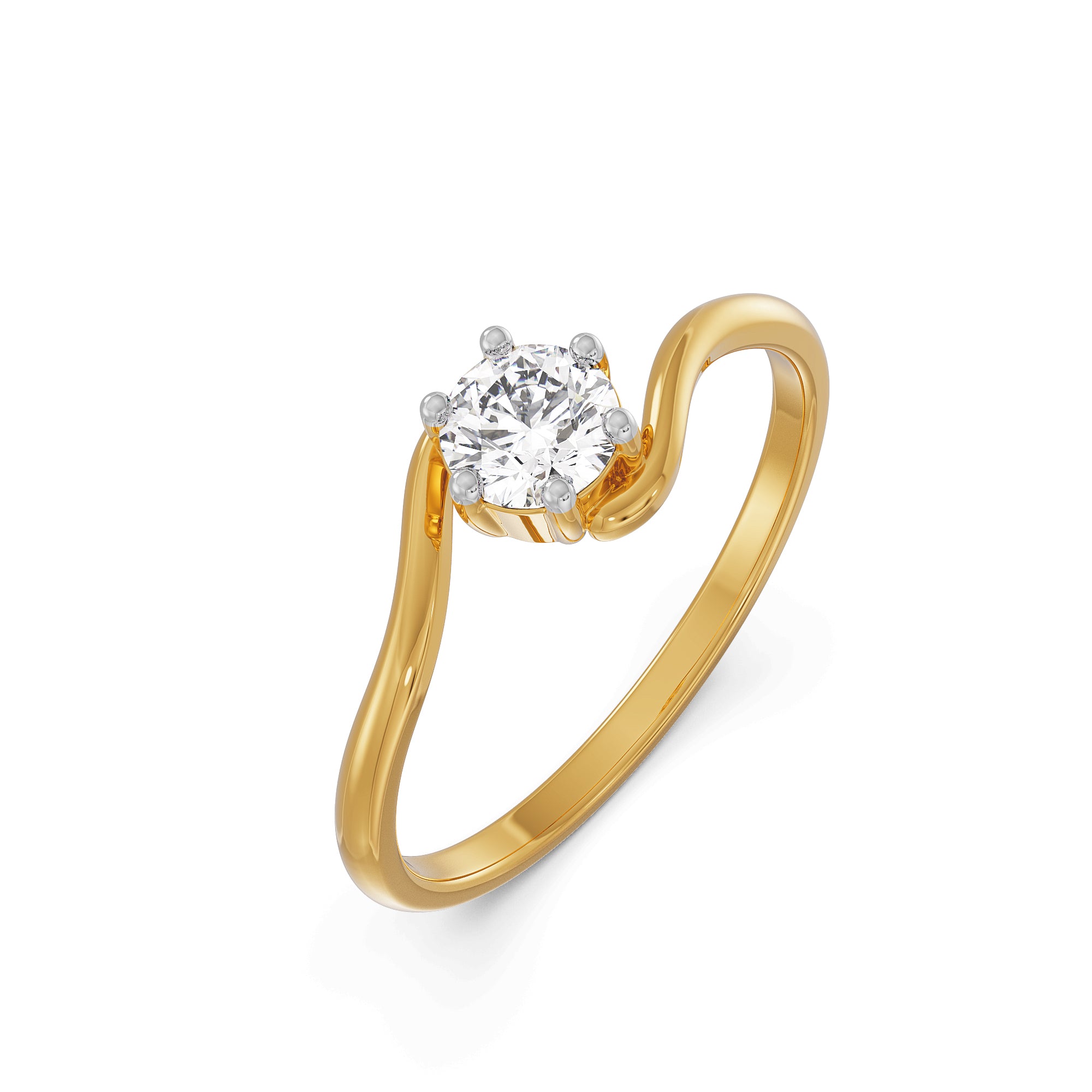 Glistening Solitaire Ring Top View