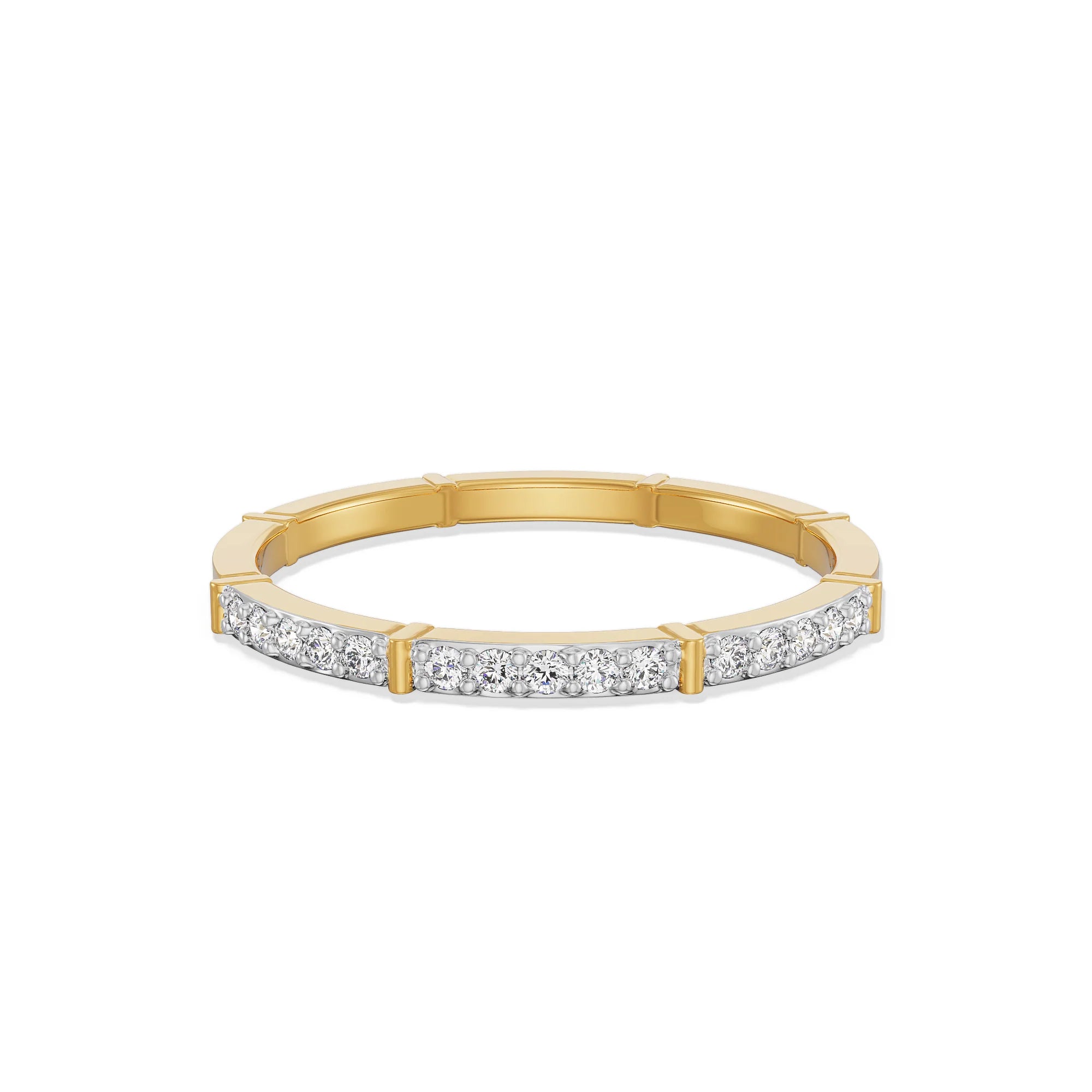 Modern Chic Diamond Band Front View in 9KT