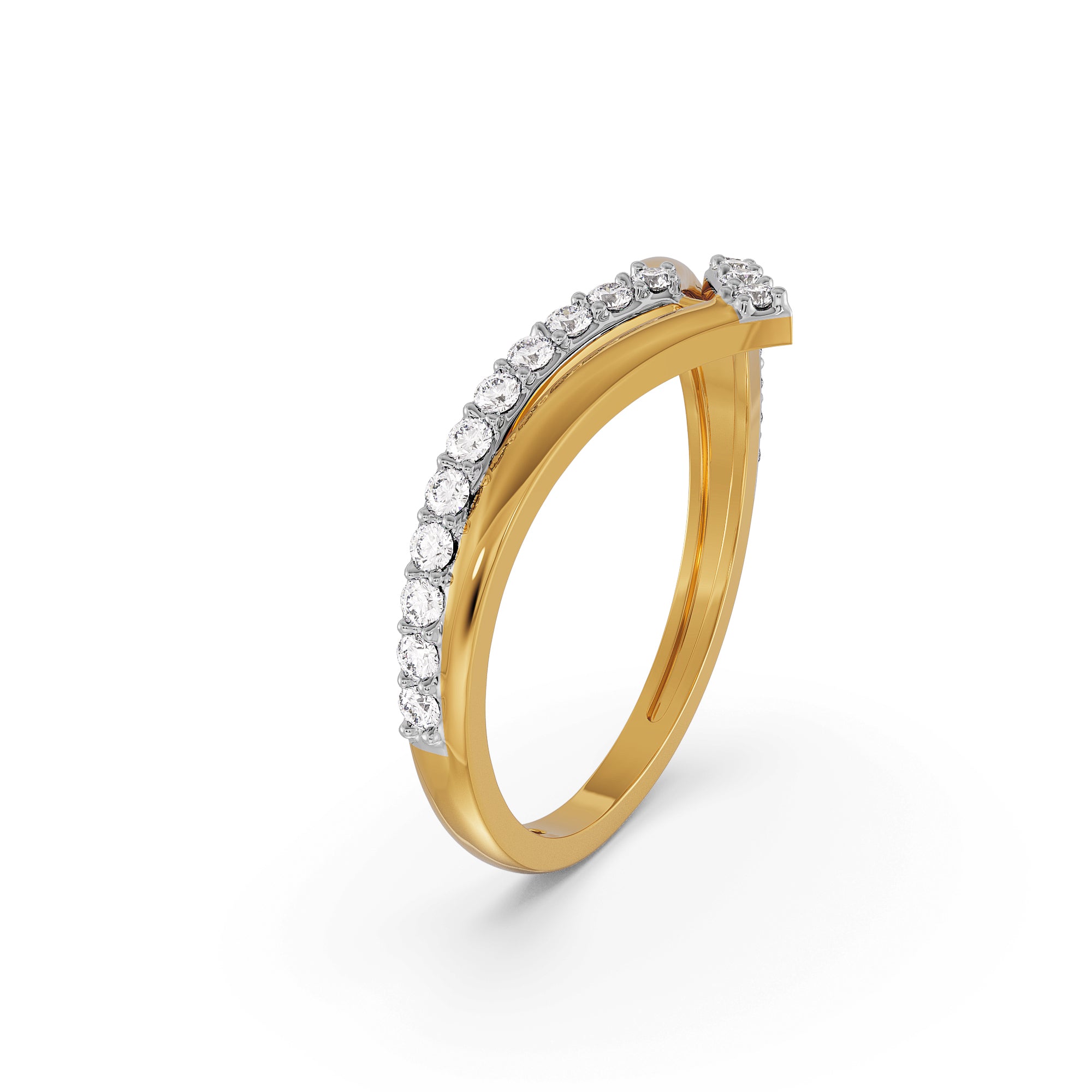 Divine V Diamond Ring Side View