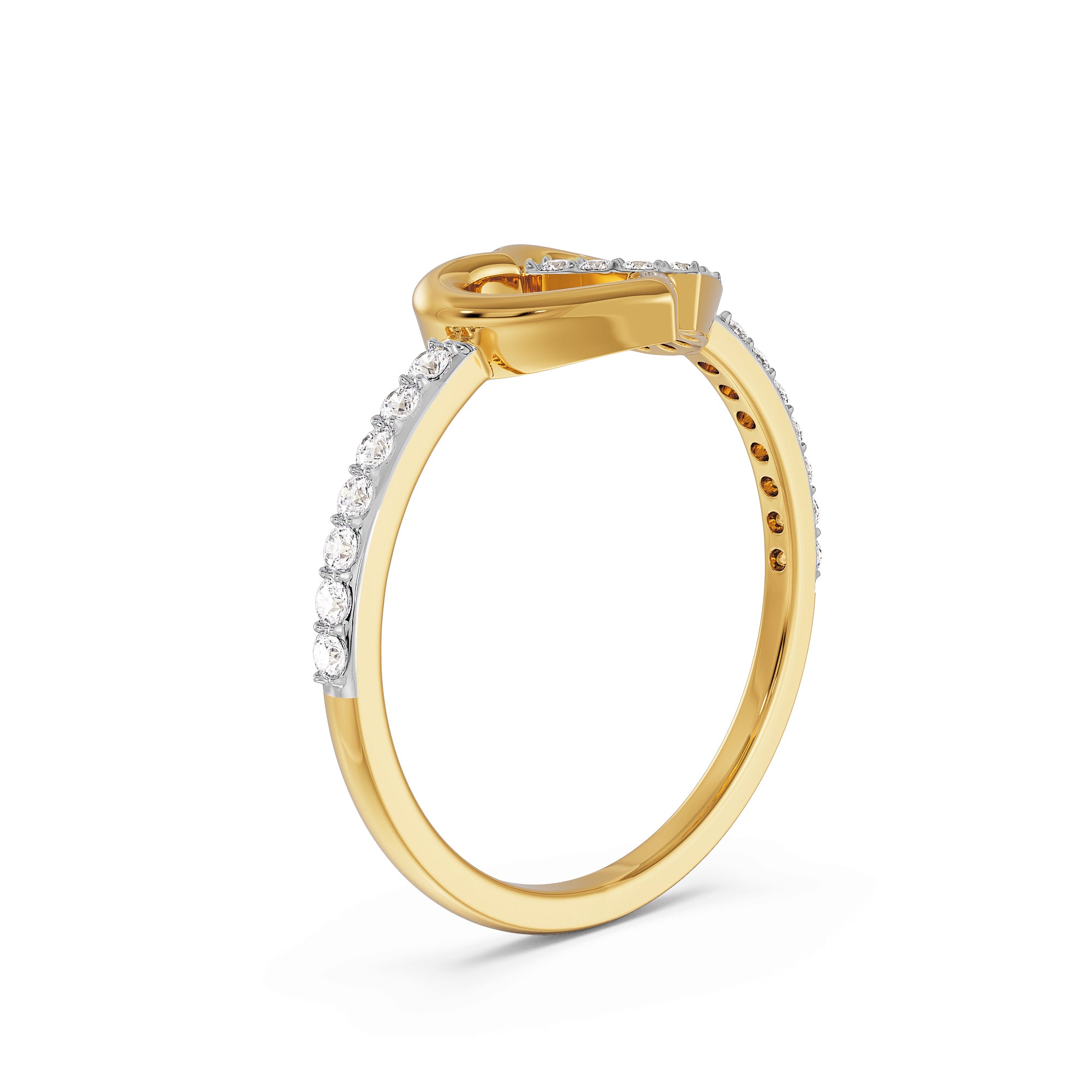 Harmony of Heart Diamond Ring Side View