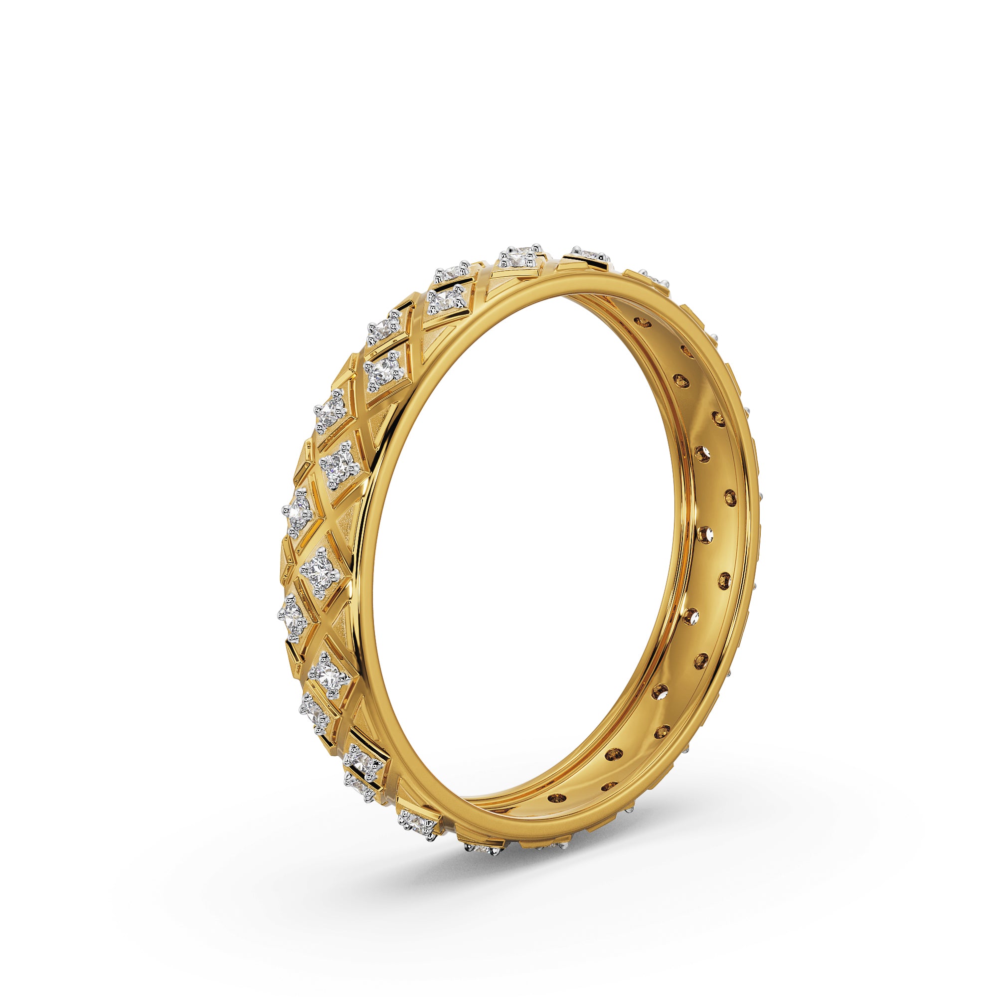 Textured Diamond Band Side view