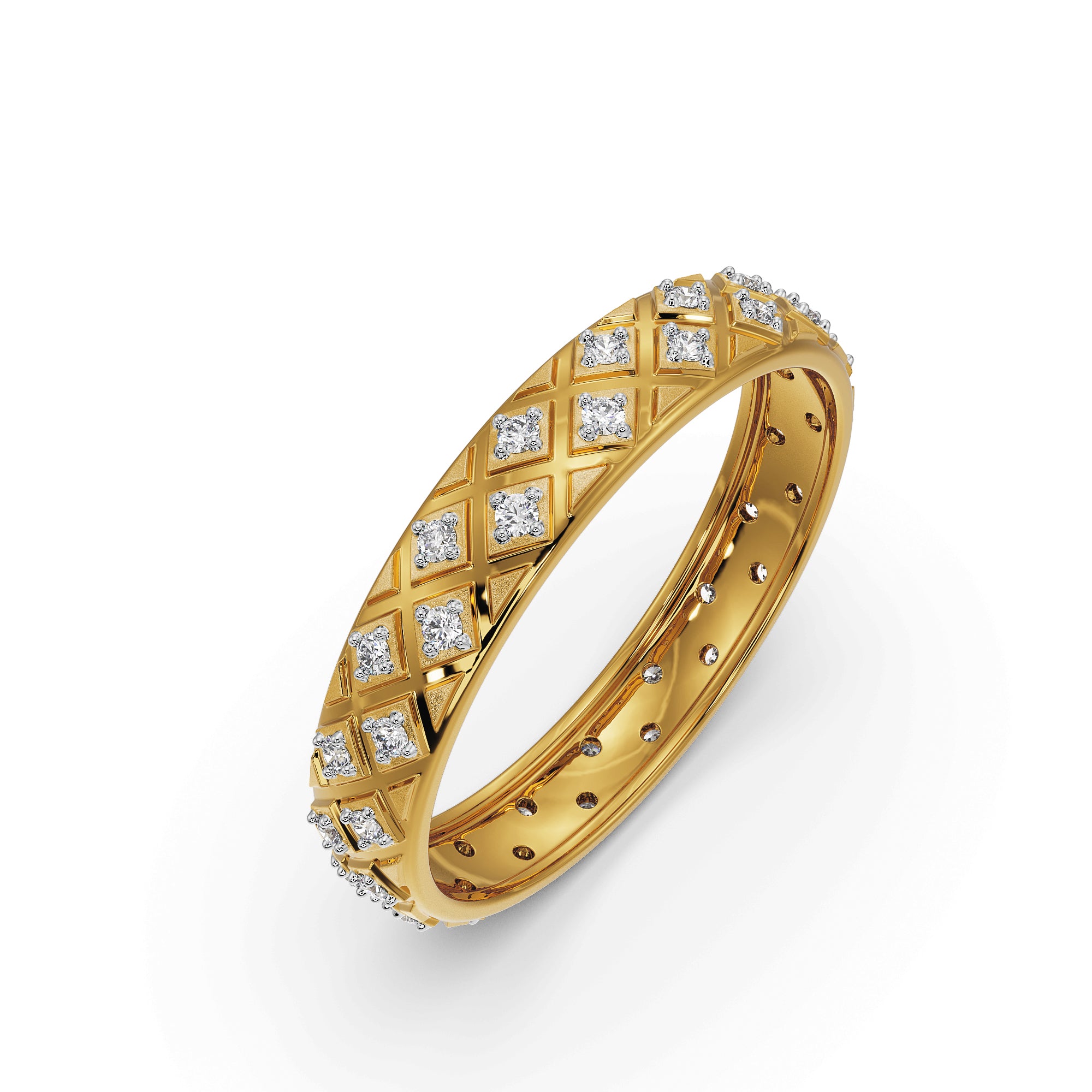 Textured Diamond Band Top View