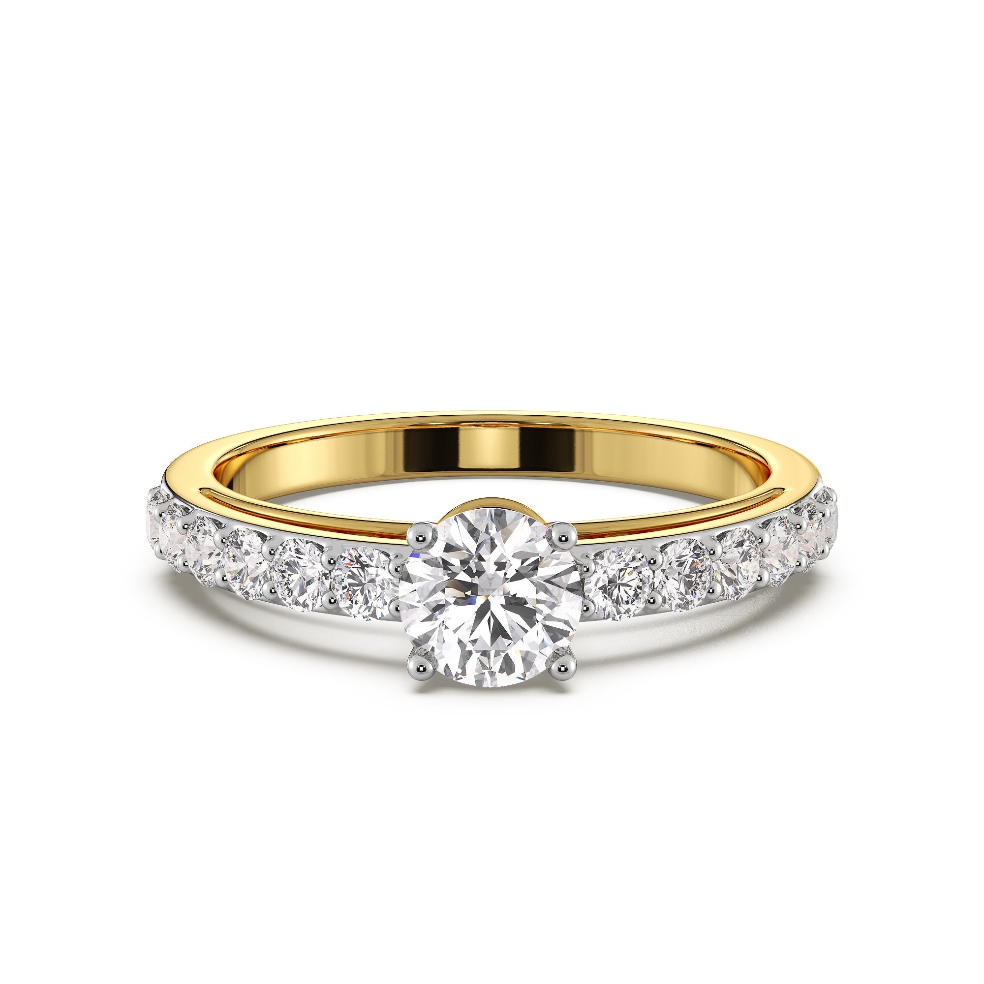 Infinity Solitaire Ring Front View in 9KT