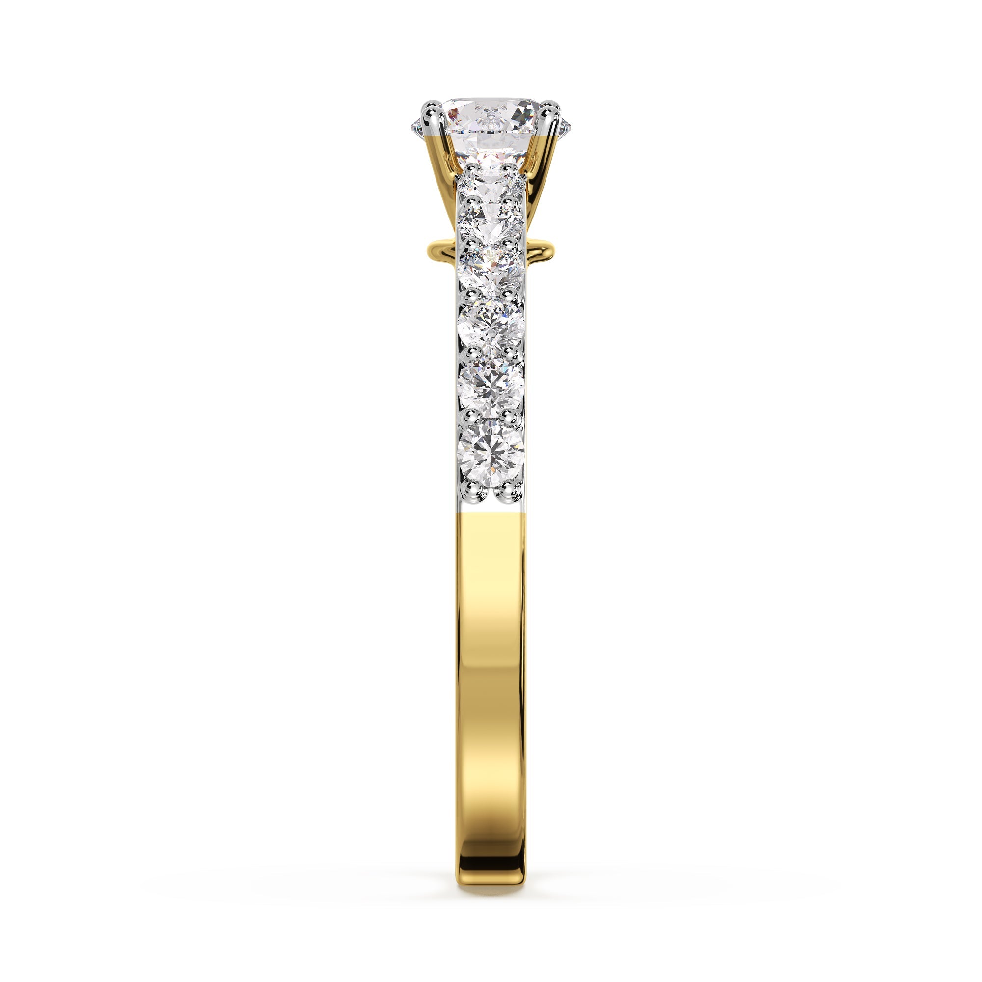 Dazzling Diamond Ring Side View in 9KT