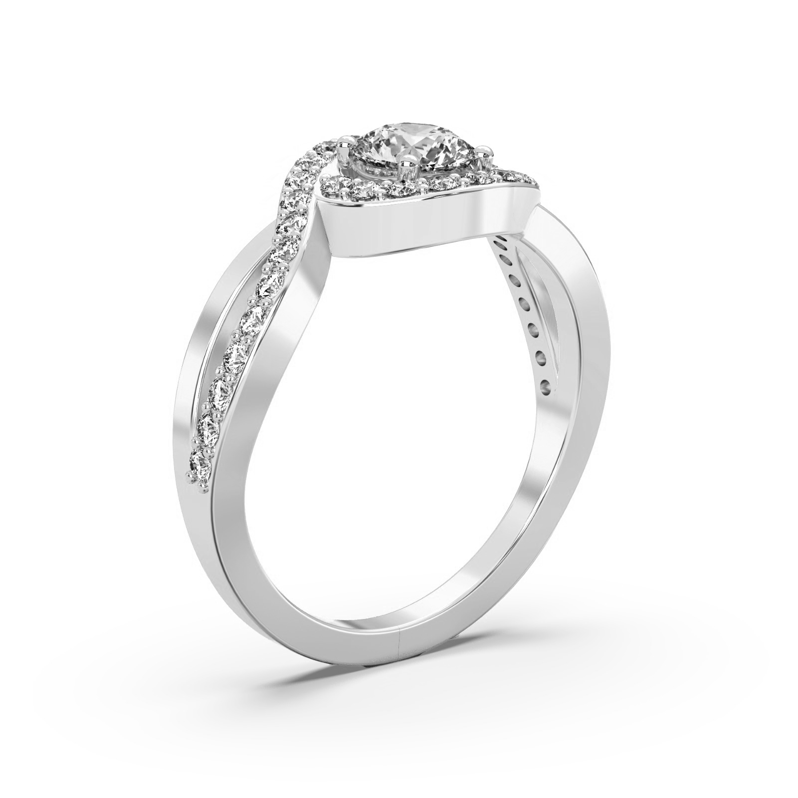 Infinity Solitaire Ring Side View