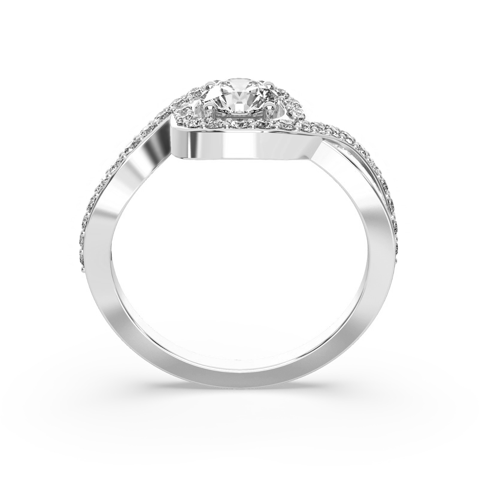 Infinity Solitaire Ring Back View