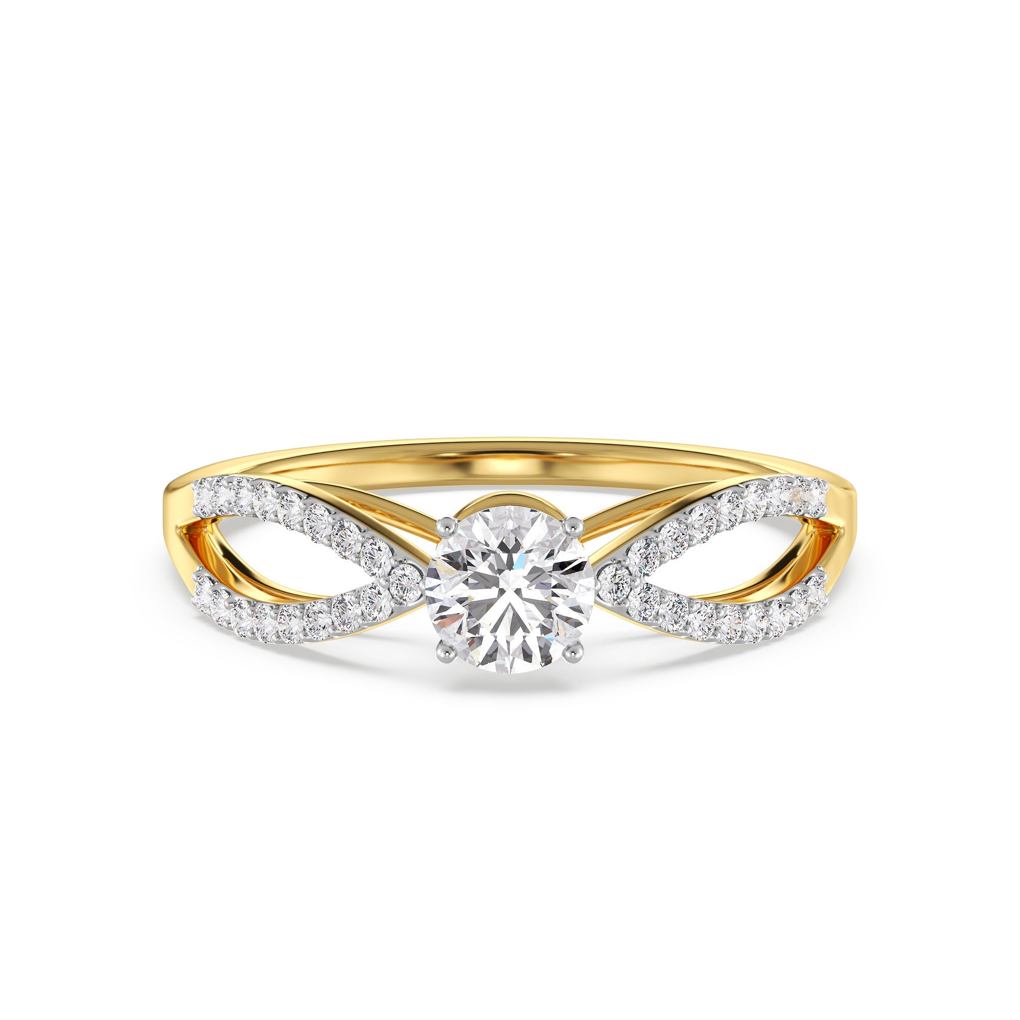 Forever Solitaire Diamond Ring Front View in 9KT