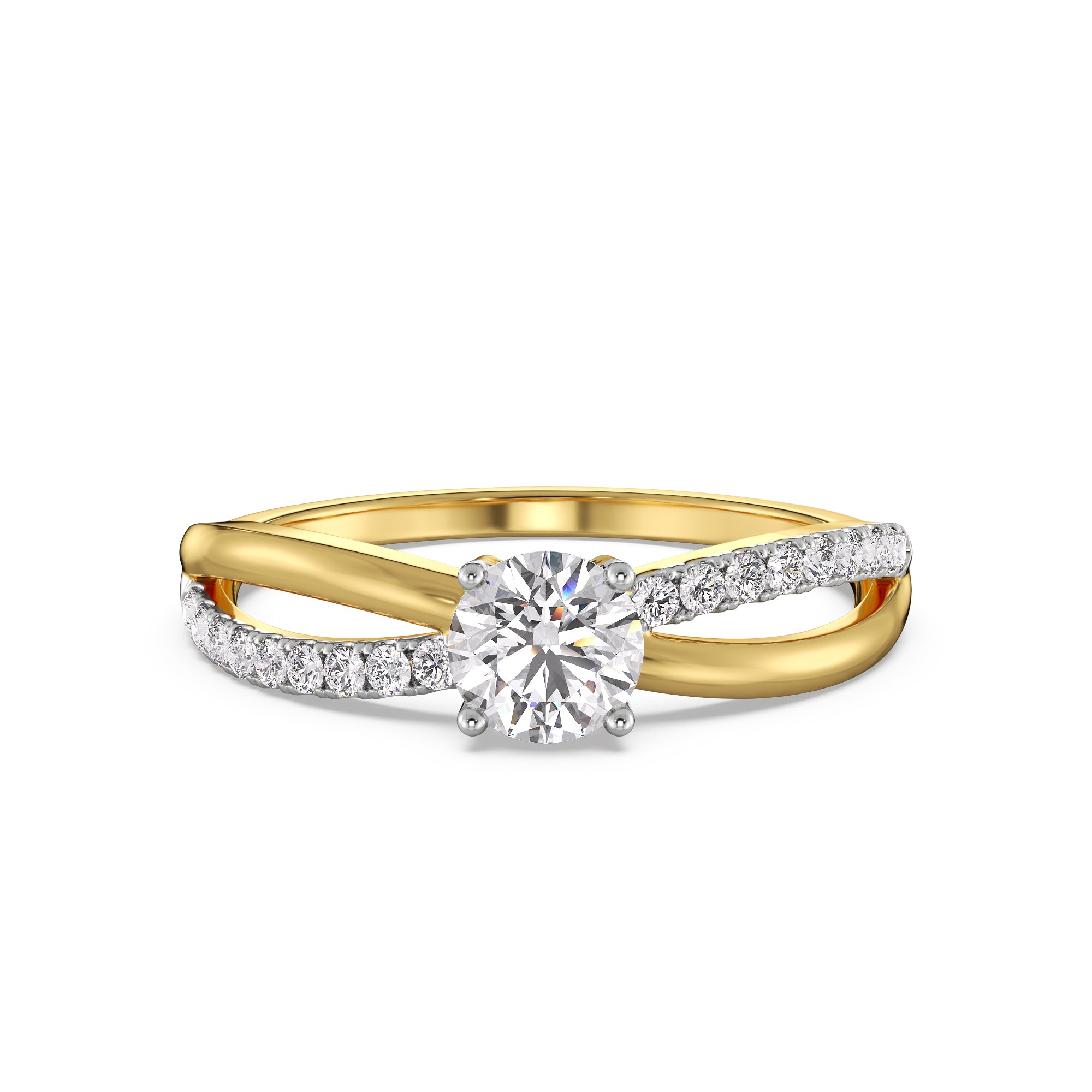 Clustered Brilliance Diamond Ring Front View
